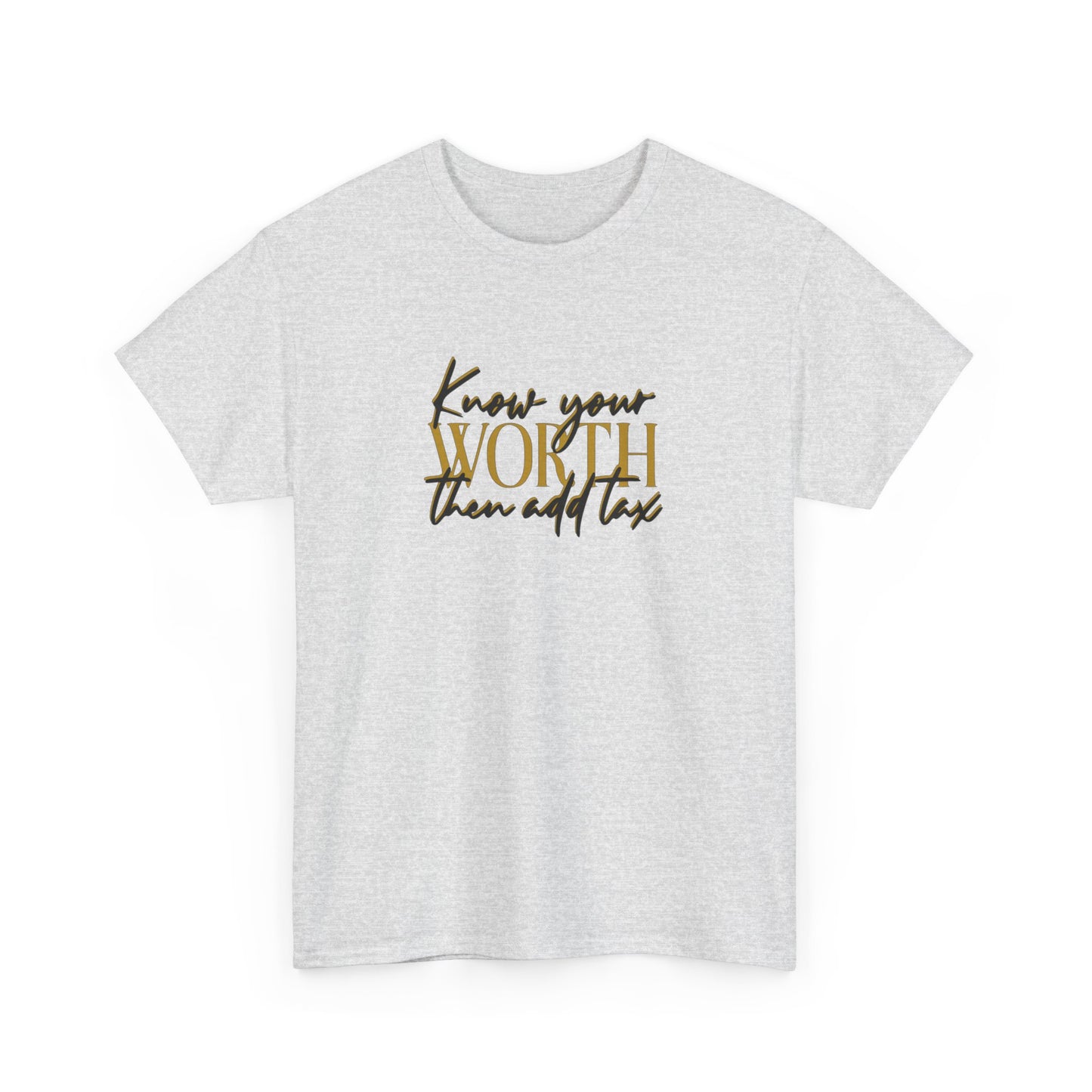 Inspirational Unisex Heavy Cotton Tee - 'Know Your Worth'