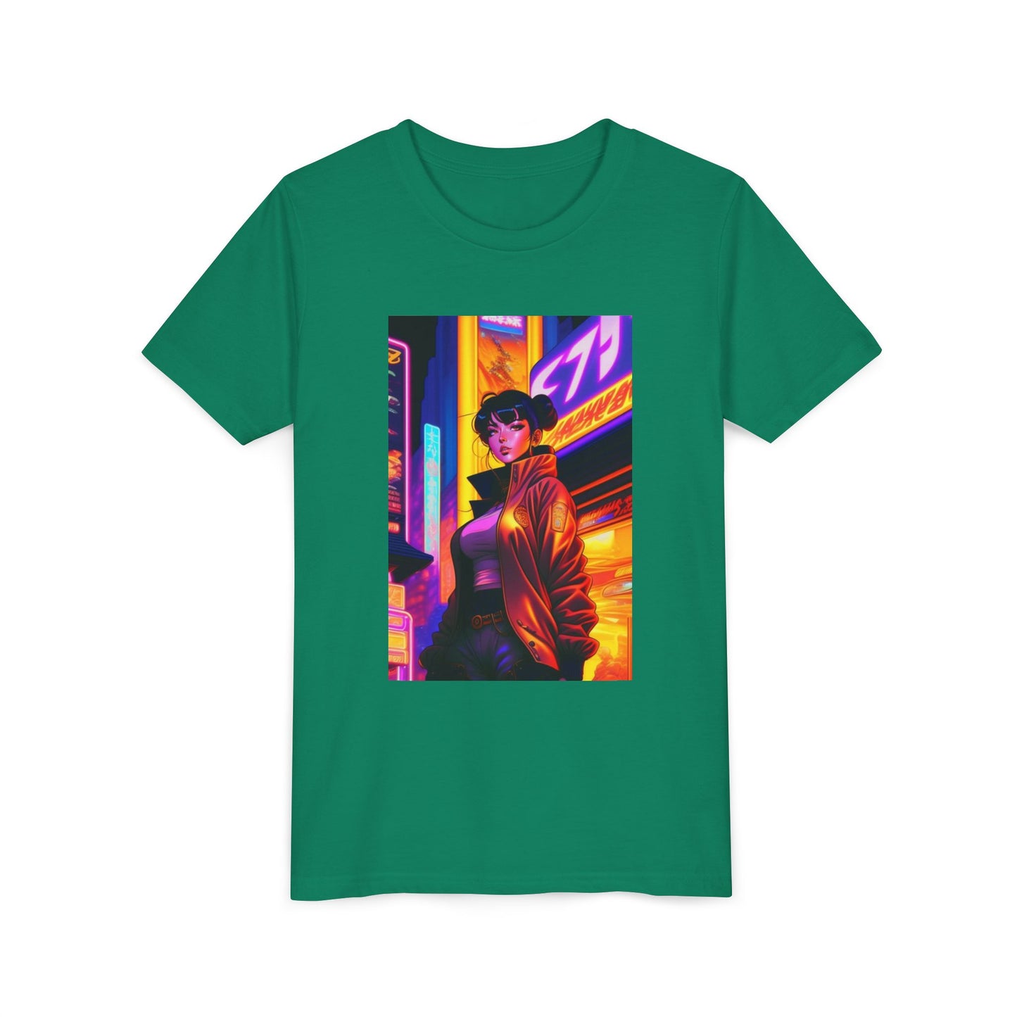 Vibrant Youth Short Sleeve Tee with Urban Aesthetic - Trendy, Casual, Gifts for Kids, Streetwear, Birthday, Summer Style