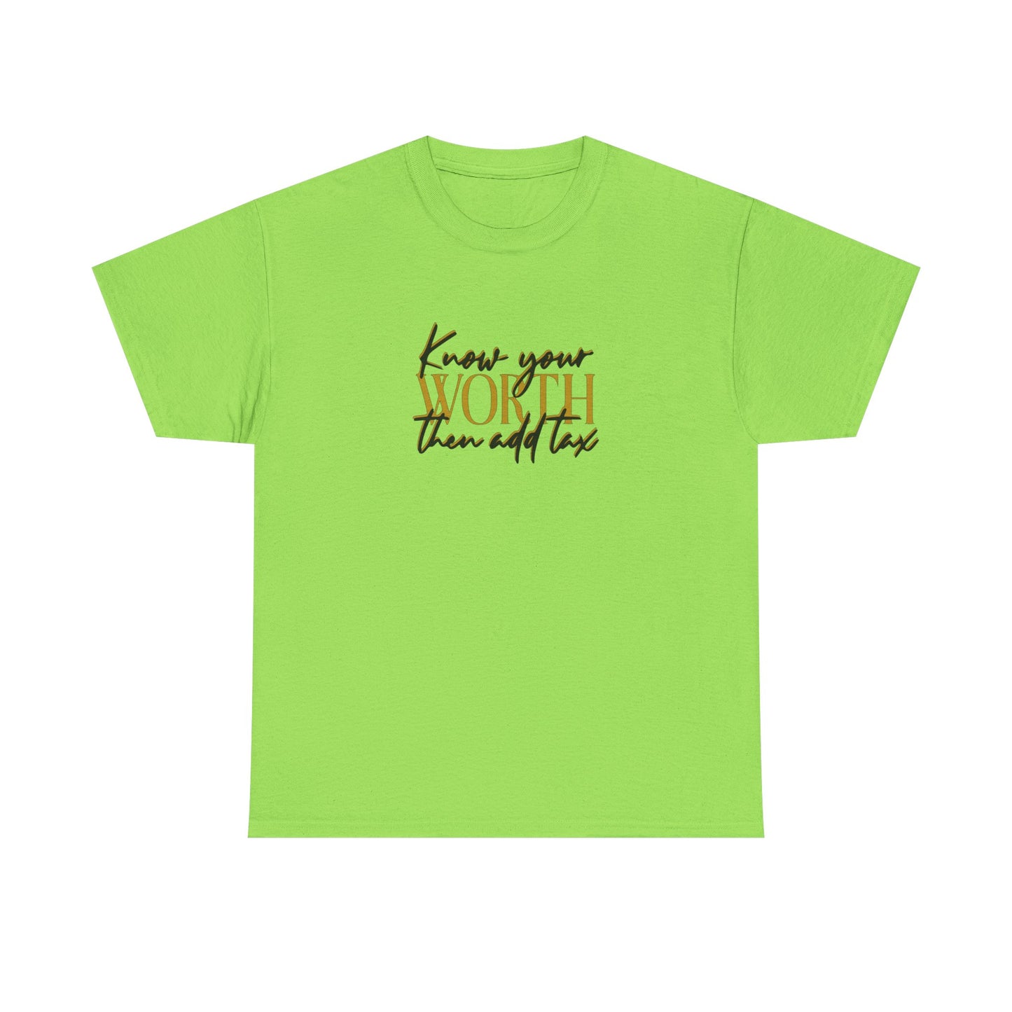 Inspirational Unisex Heavy Cotton Tee - 'Know Your Worth'