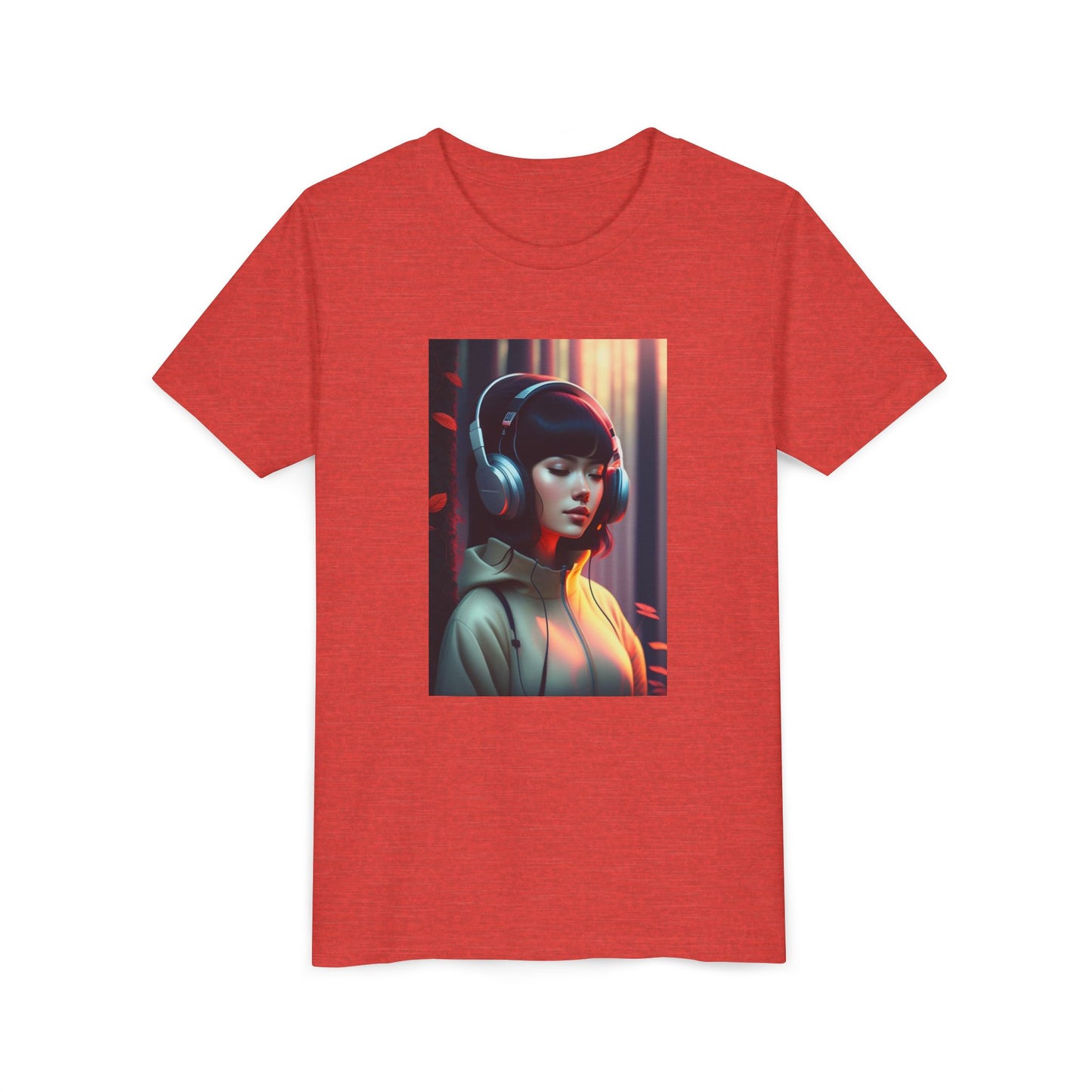 Youth Tee with Headphones Artwork, Trendy Kids Shirt, Perfect Gift for Music Lovers, Fun Apparel for Birthdays, Everyday Wear