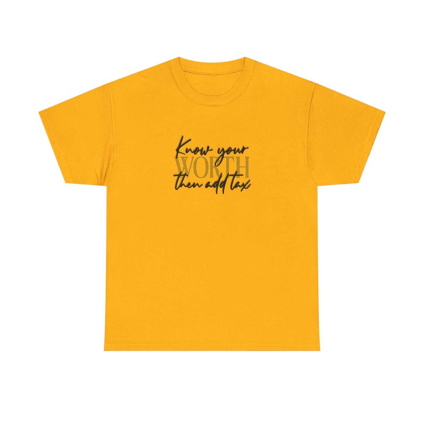 Inspirational Unisex Heavy Cotton Tee - 'Know Your Worth'