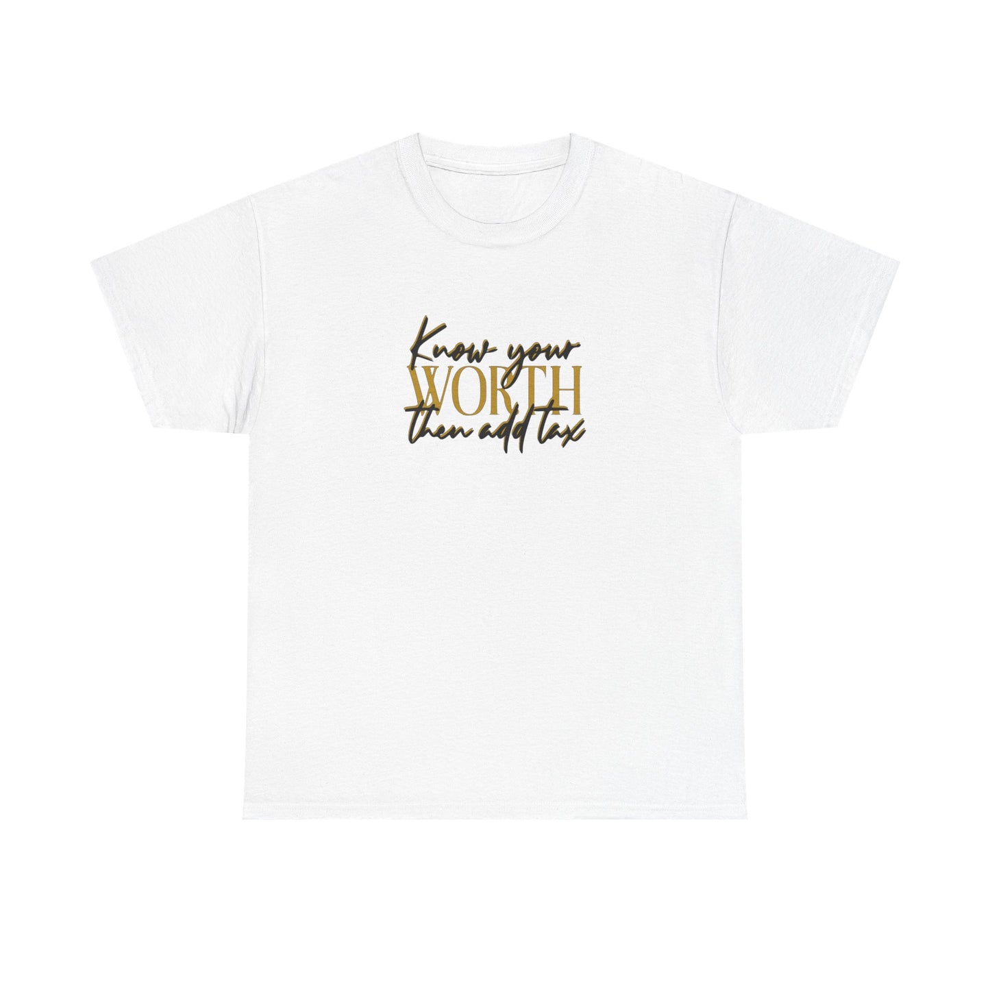 Inspirational Unisex Heavy Cotton Tee - 'Know Your Worth'