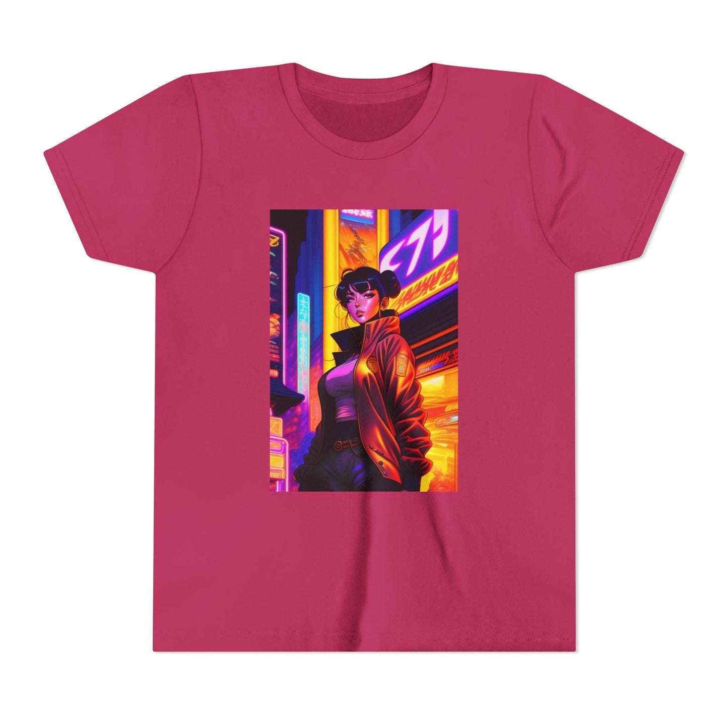 Vibrant Youth Short Sleeve Tee with Urban Aesthetic - Trendy, Casual, Gifts for Kids, Streetwear, Birthday, Summer Style
