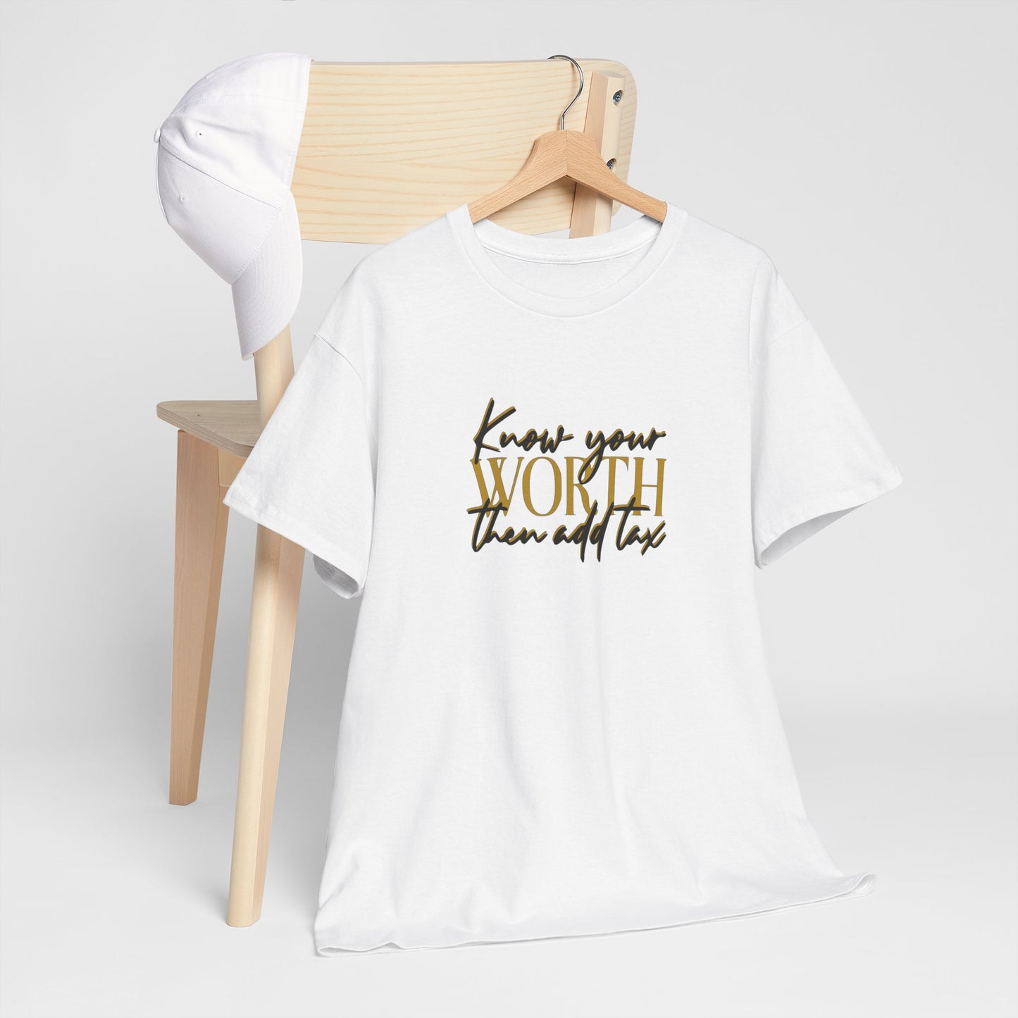 Inspirational Unisex Heavy Cotton Tee - 'Know Your Worth'