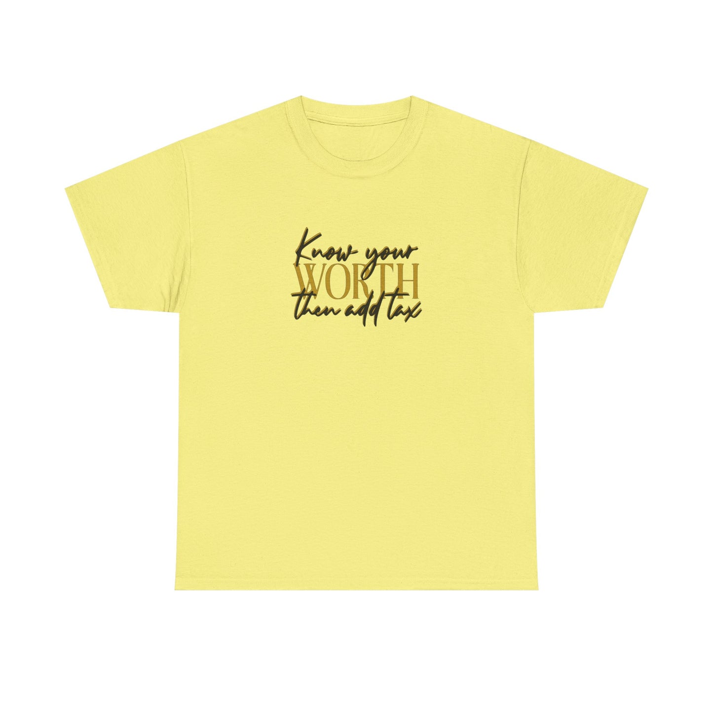 Inspirational Unisex Heavy Cotton Tee - 'Know Your Worth'