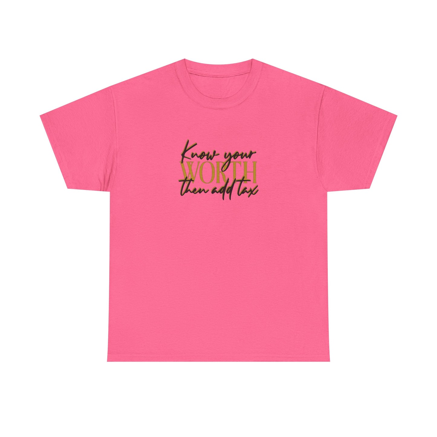 Inspirational Unisex Heavy Cotton Tee - 'Know Your Worth'