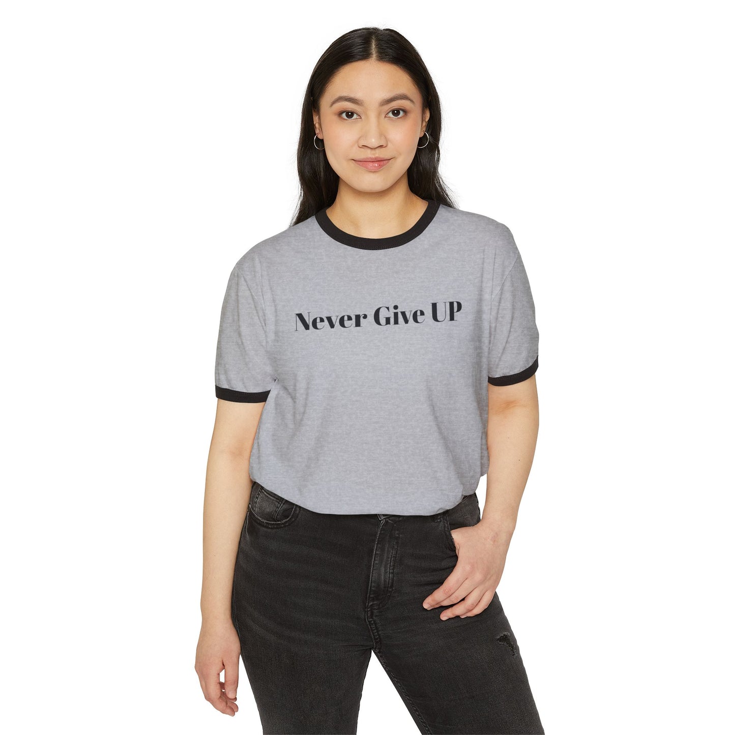 Ringer T-Shirt - Never Give UP