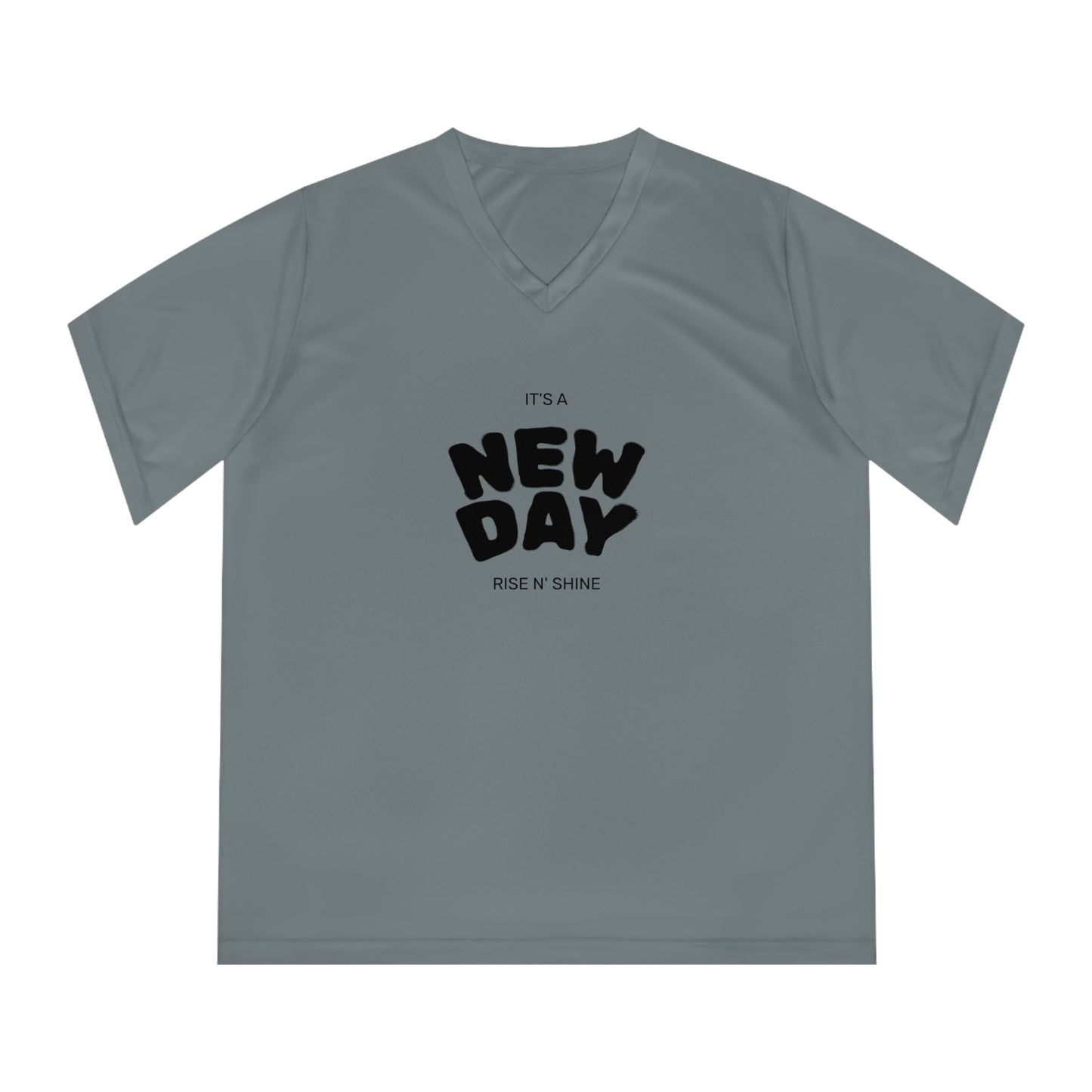 Motivational V-Neck T-Shirt for Women, Workout Tee, Casual Top, Gift for Fitness Lovers, New Day Inspiration