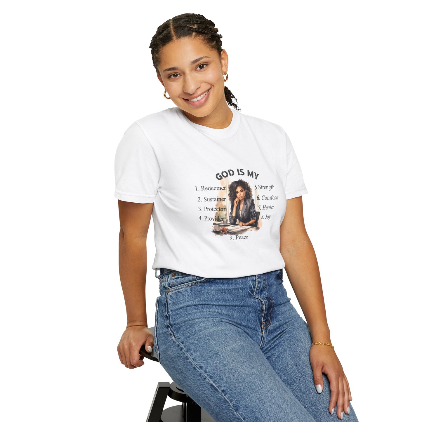 Religious Unisex Garment-Dyed T-shirt - God Is My