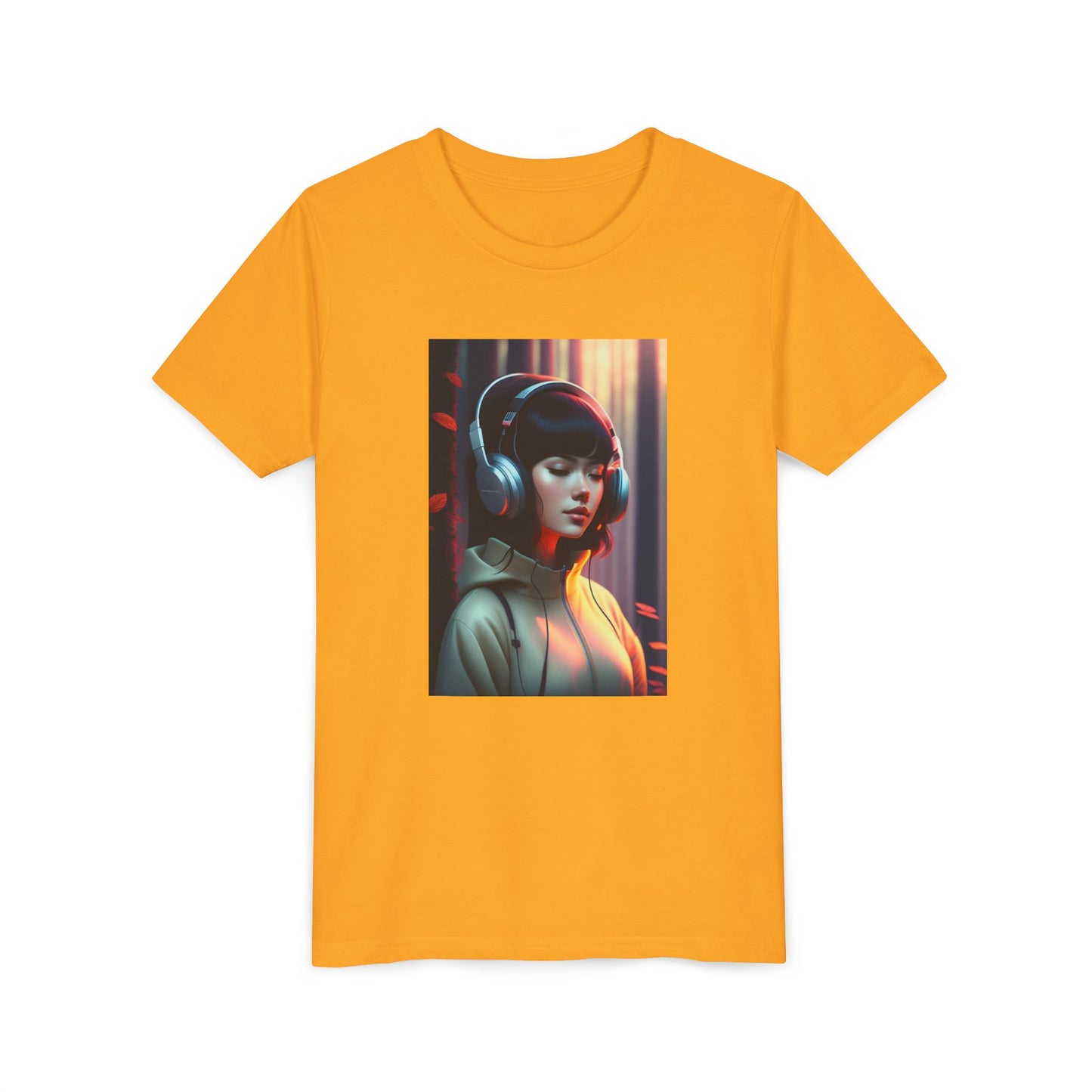 Youth Tee with Headphones Artwork, Trendy Kids Shirt, Perfect Gift for Music Lovers, Fun Apparel for Birthdays, Everyday Wear