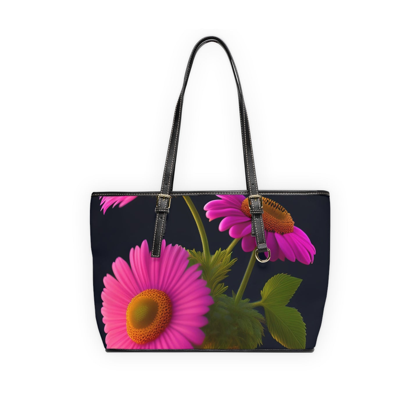 Floral PU Leather Shoulder Bag, Elegant Tote for Women, Chic Purse, Spring Accessory, Gift for Her, Daily Handbag