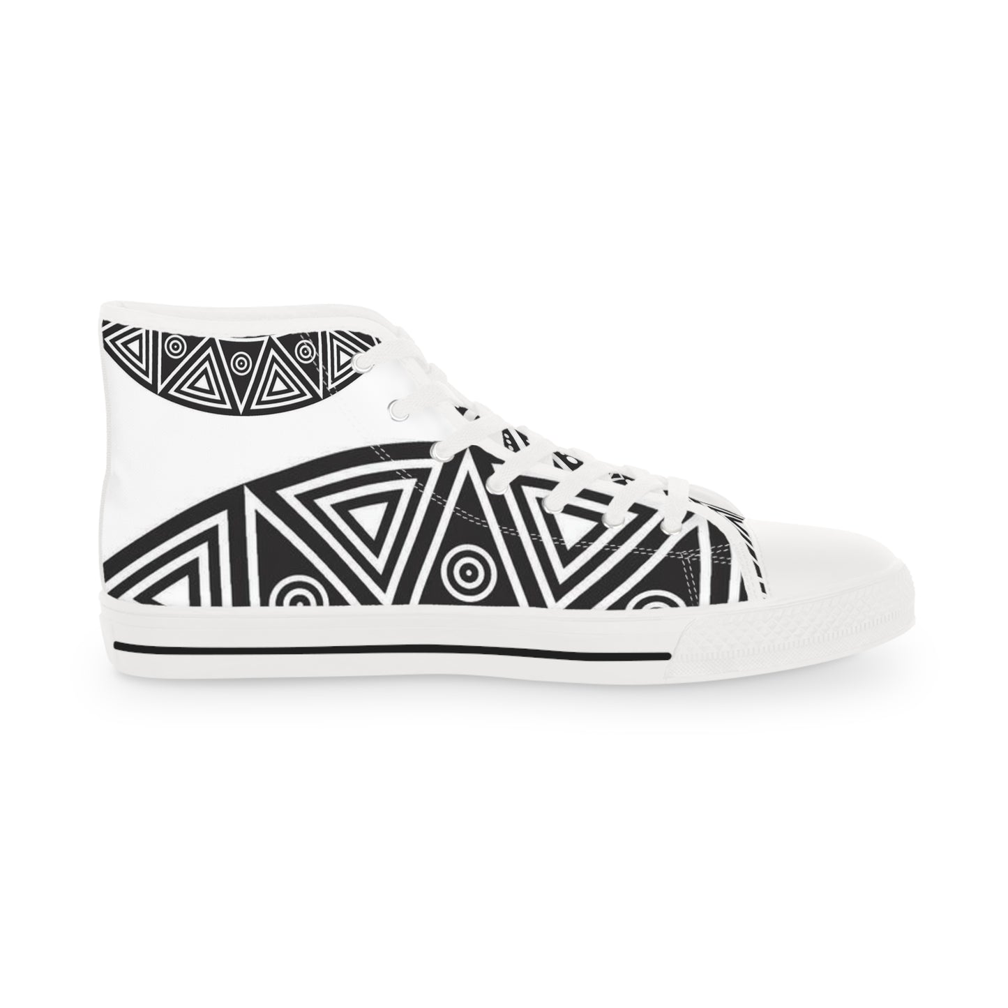 Stylish High Top Sneakers - Bold Geometric Design, Trendy Footwear for Casual Outings, Gift for Him, Streetwear Essentials