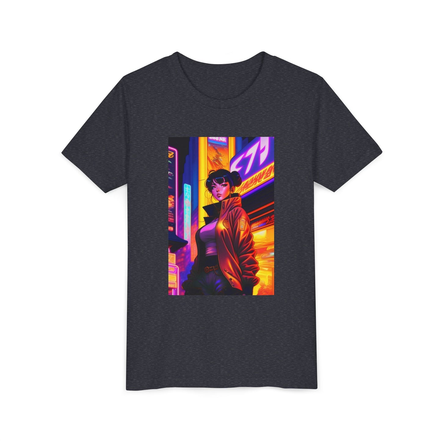 Vibrant Youth Short Sleeve Tee with Urban Aesthetic - Trendy, Casual, Gifts for Kids, Streetwear, Birthday, Summer Style