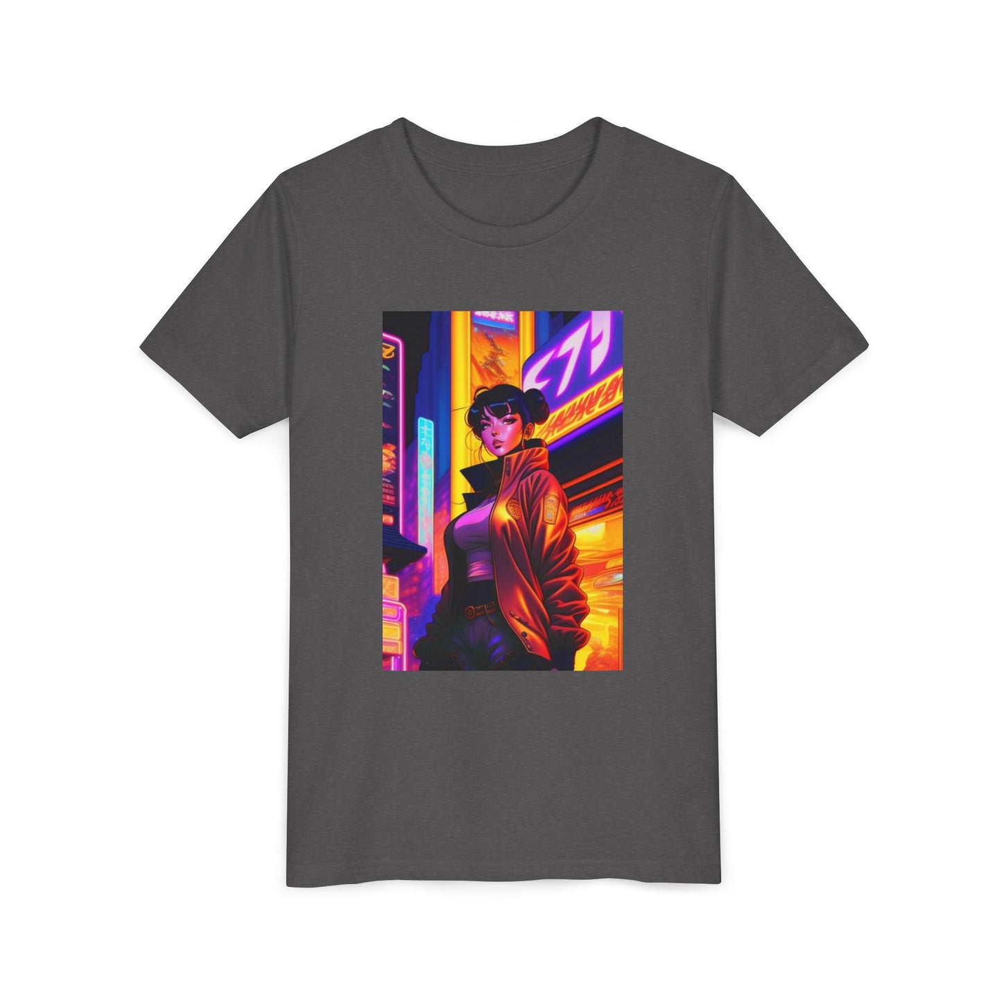 Vibrant Youth Short Sleeve Tee with Urban Aesthetic - Trendy, Casual, Gifts for Kids, Streetwear, Birthday, Summer Style