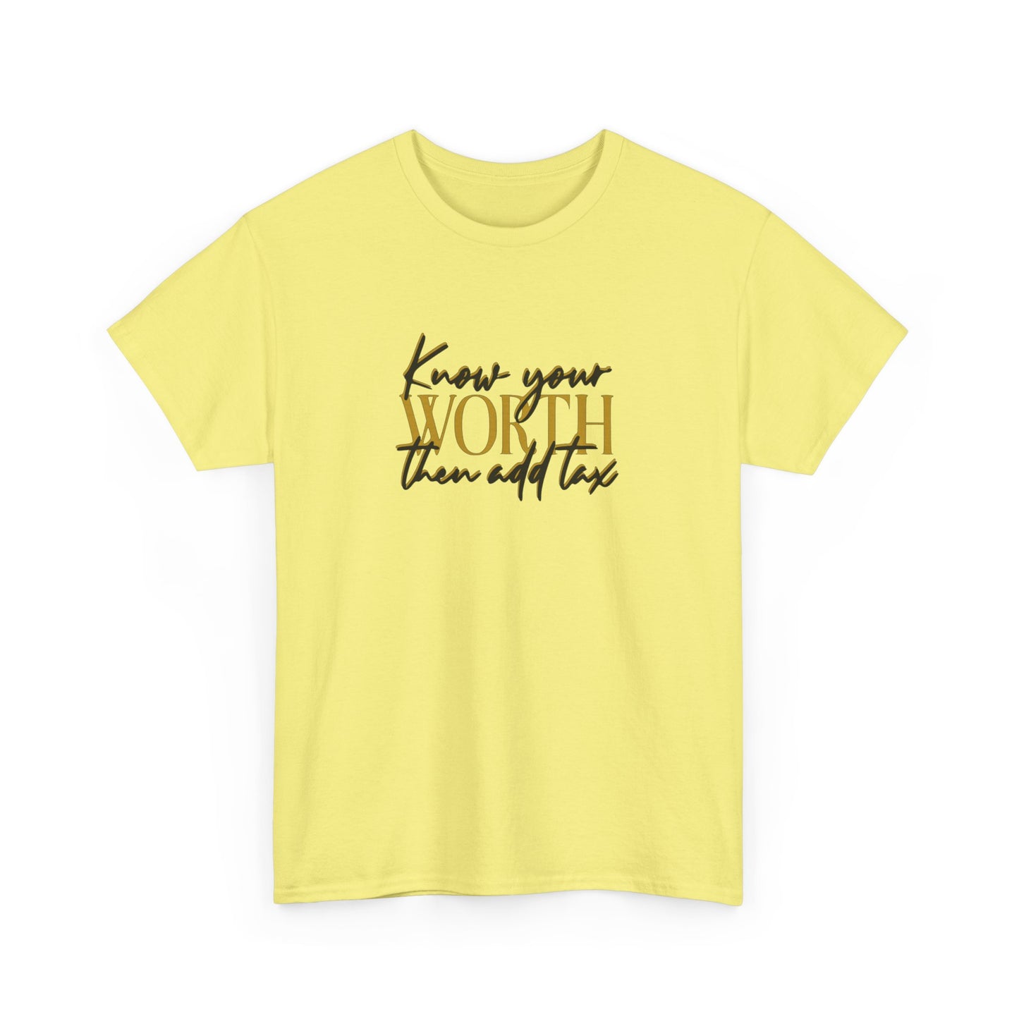 Inspirational Unisex Heavy Cotton Tee - 'Know Your Worth'