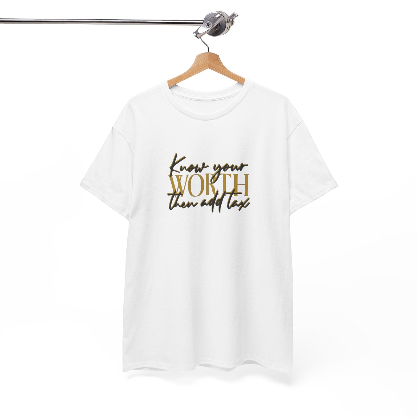 Inspirational Unisex Heavy Cotton Tee - 'Know Your Worth'