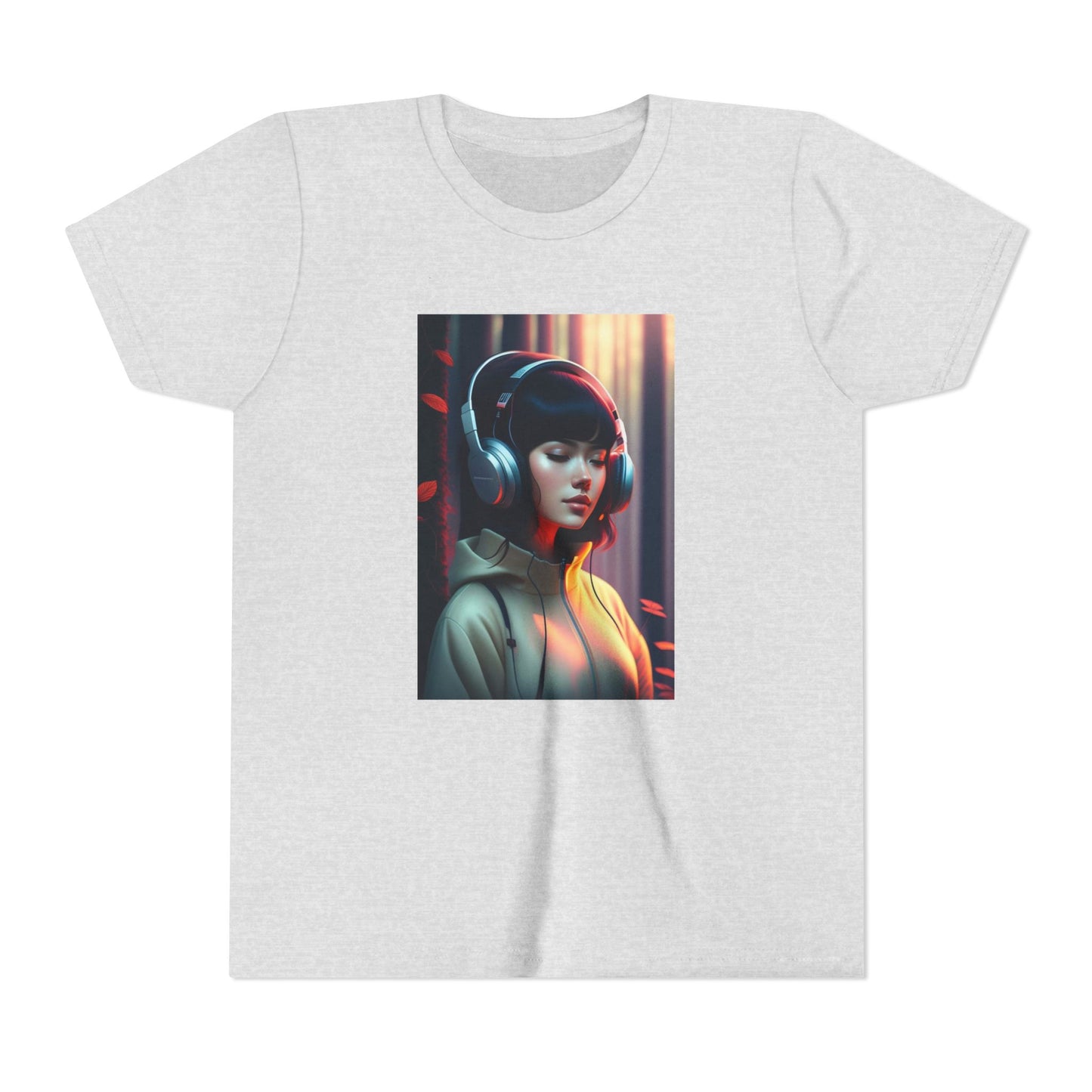 Youth Tee with Headphones Artwork, Trendy Kids Shirt, Perfect Gift for Music Lovers, Fun Apparel for Birthdays, Everyday Wear