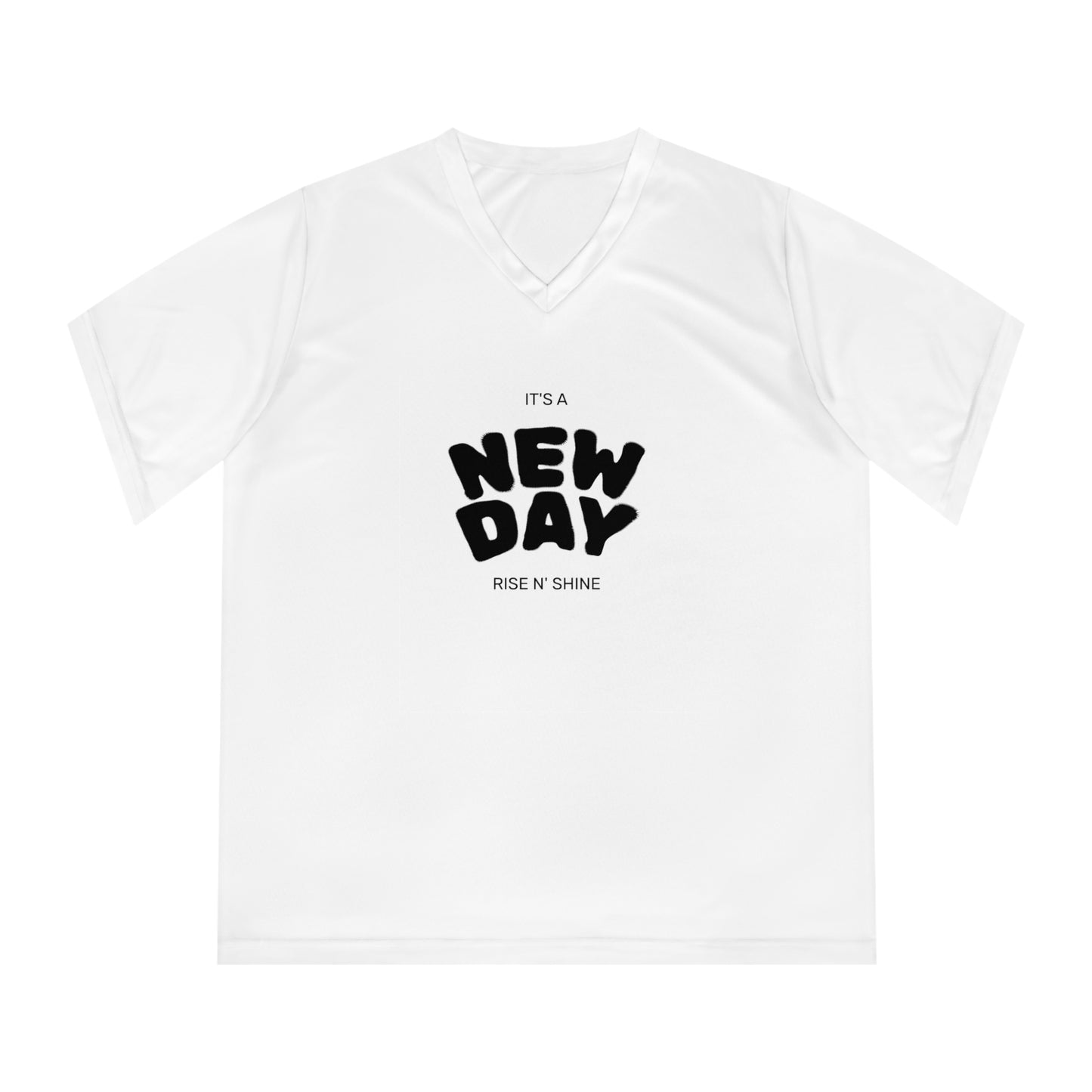 Motivational V-Neck T-Shirt for Women, Workout Tee, Casual Top, Gift for Fitness Lovers, New Day Inspiration