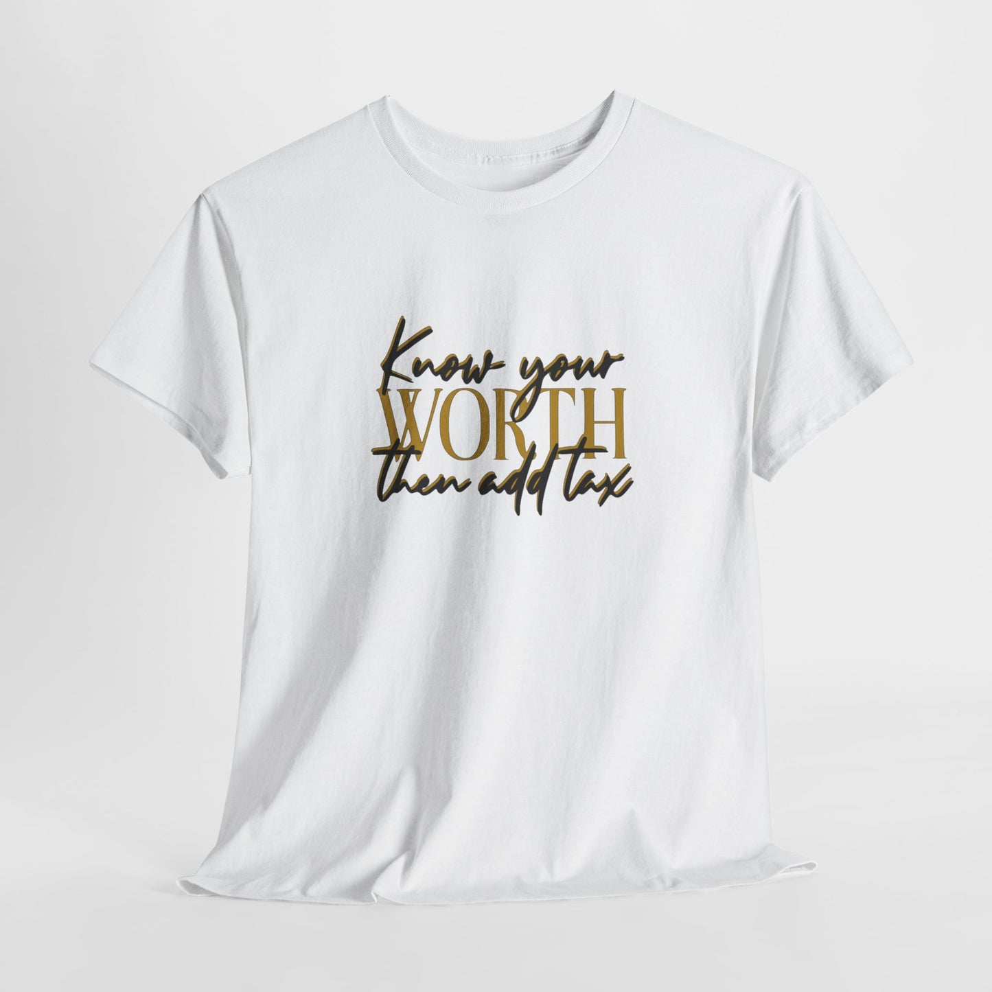 Inspirational Unisex Heavy Cotton Tee - 'Know Your Worth'