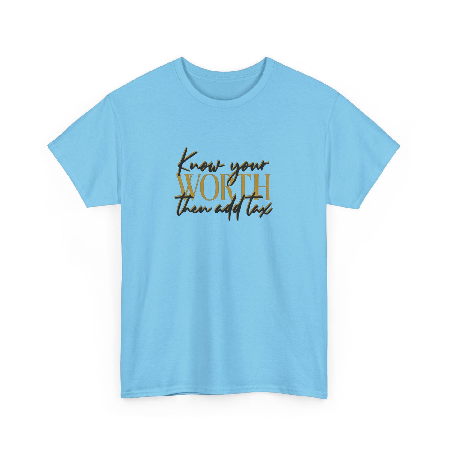 Inspirational Unisex Heavy Cotton Tee - 'Know Your Worth'
