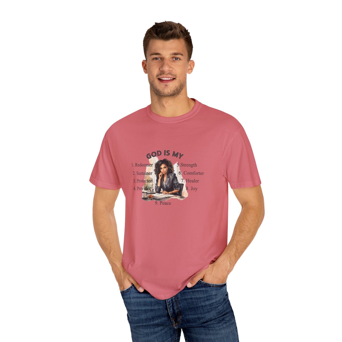 Religious Unisex Garment-Dyed T-shirt - God Is My