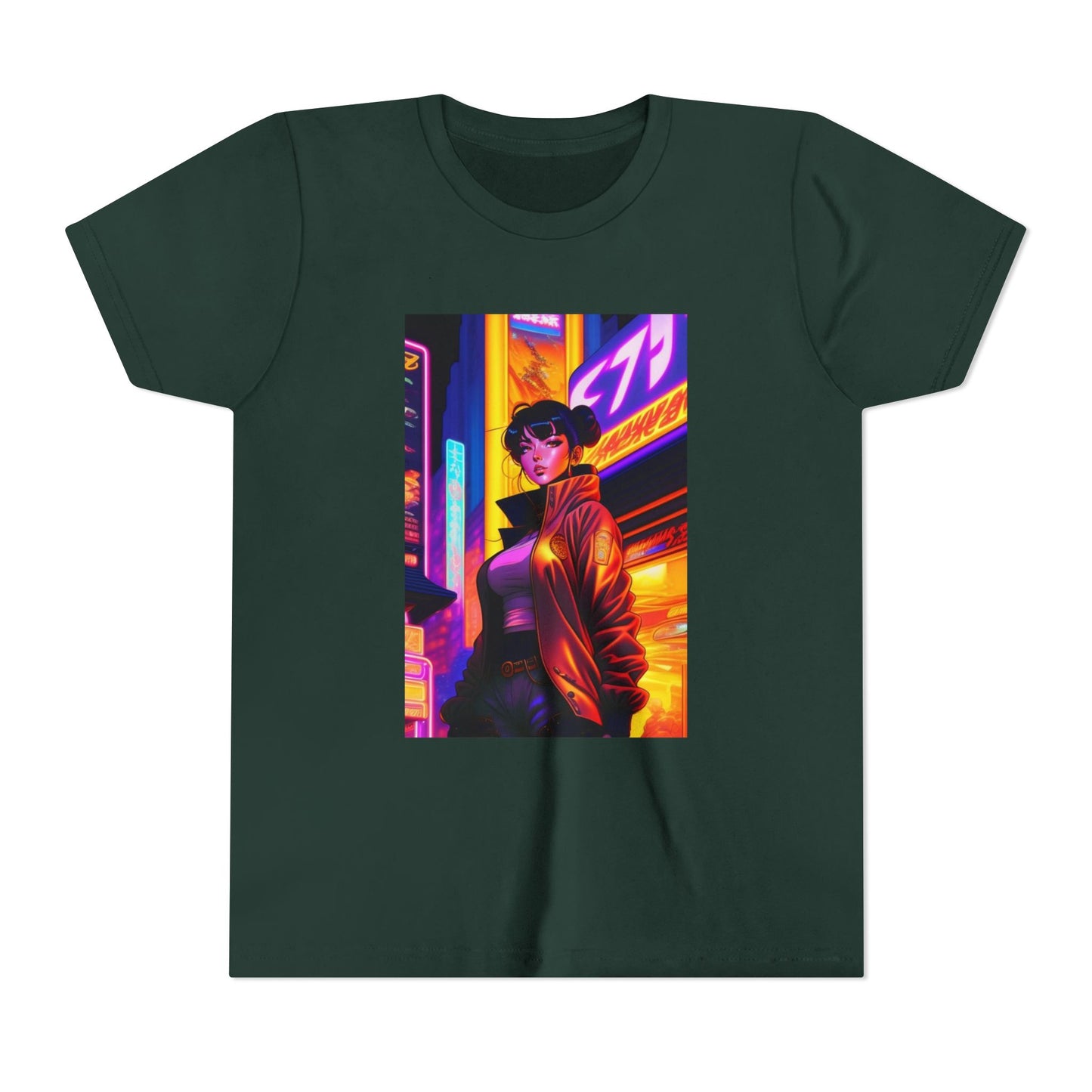 Vibrant Youth Short Sleeve Tee with Urban Aesthetic - Trendy, Casual, Gifts for Kids, Streetwear, Birthday, Summer Style