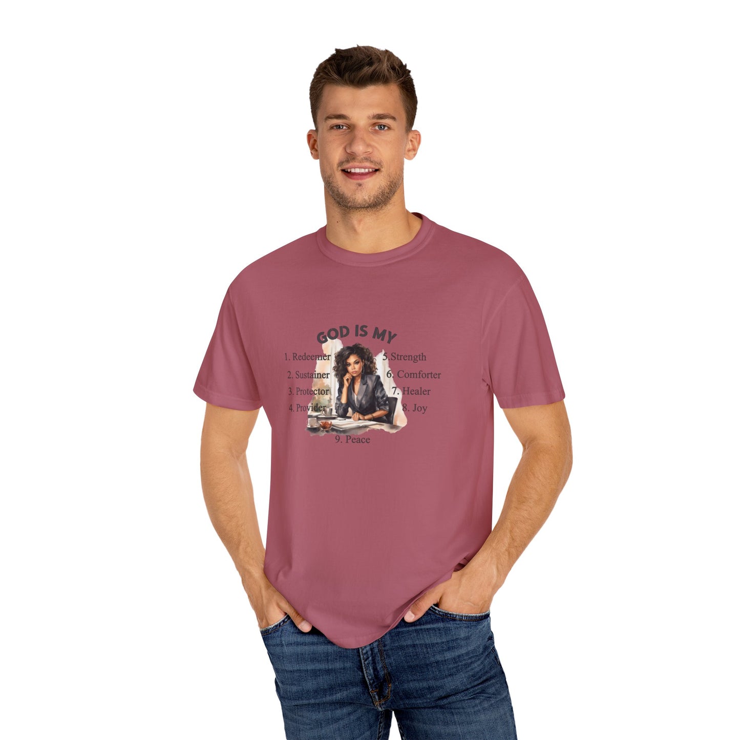 Religious Unisex Garment-Dyed T-shirt - God Is My