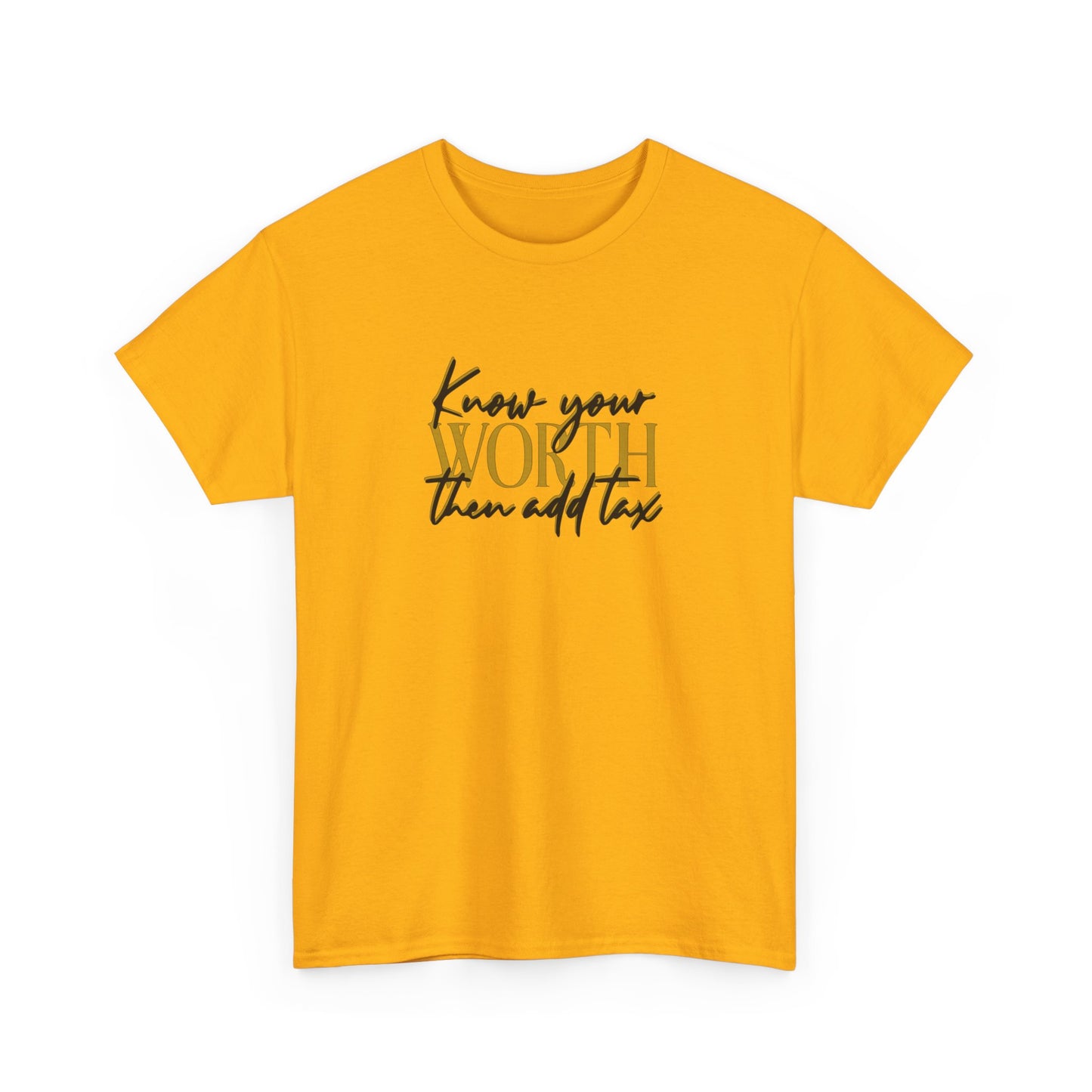Inspirational Unisex Heavy Cotton Tee - 'Know Your Worth'