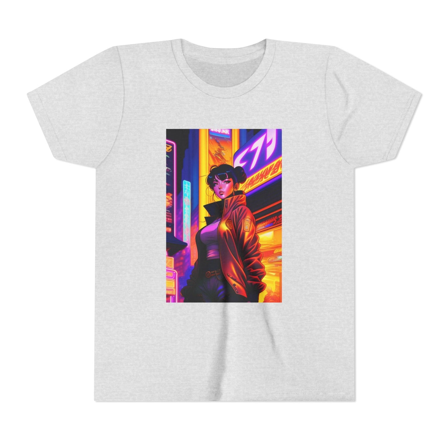 Vibrant Youth Short Sleeve Tee with Urban Aesthetic - Trendy, Casual, Gifts for Kids, Streetwear, Birthday, Summer Style