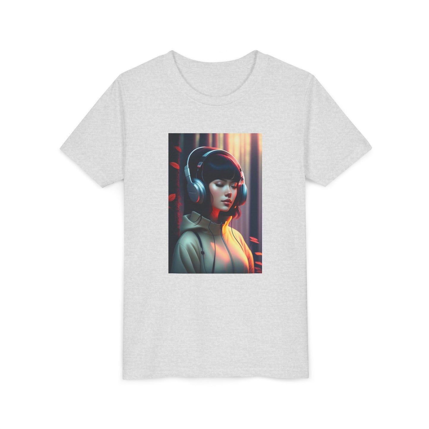 Youth Tee with Headphones Artwork, Trendy Kids Shirt, Perfect Gift for Music Lovers, Fun Apparel for Birthdays, Everyday Wear