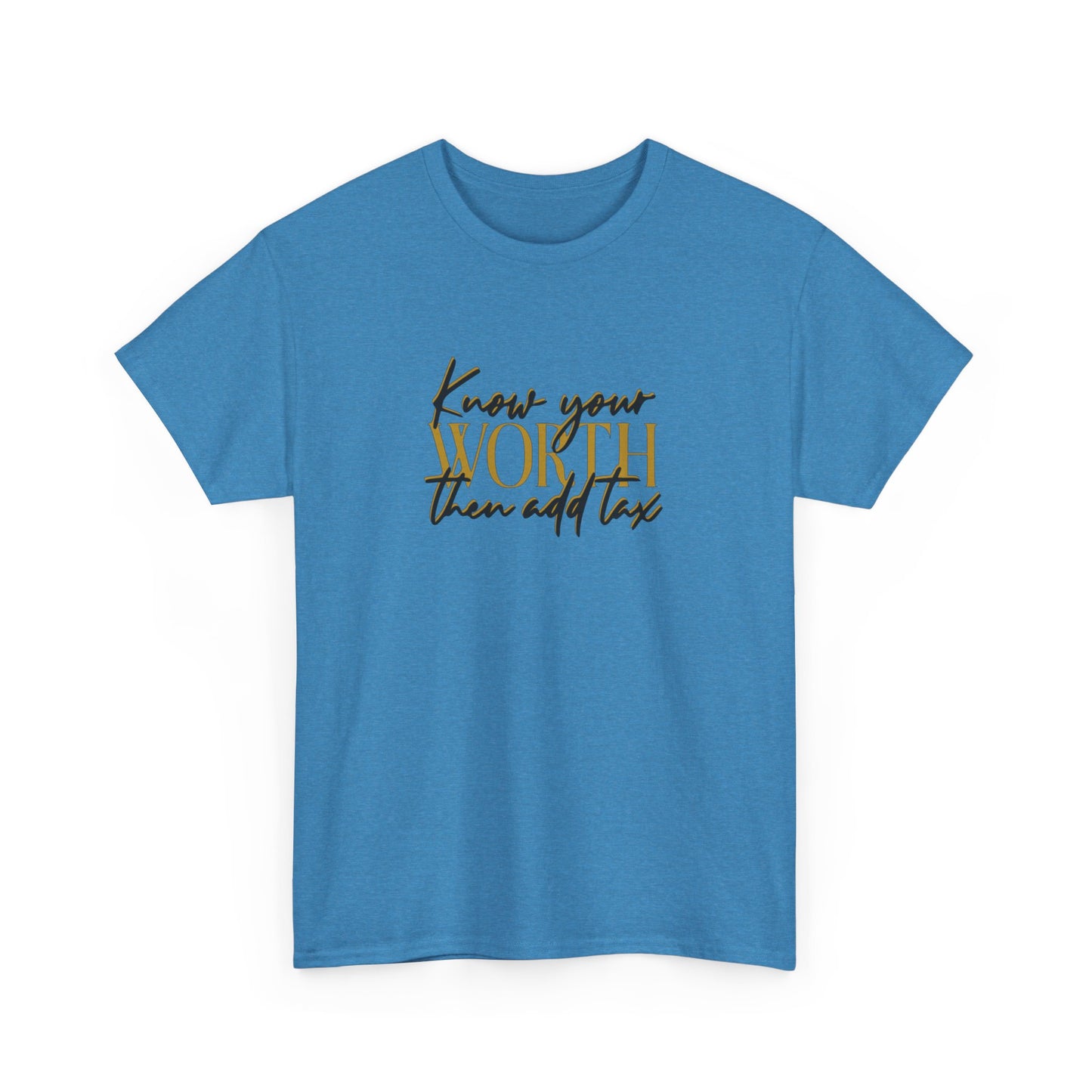 Inspirational Unisex Heavy Cotton Tee - 'Know Your Worth'