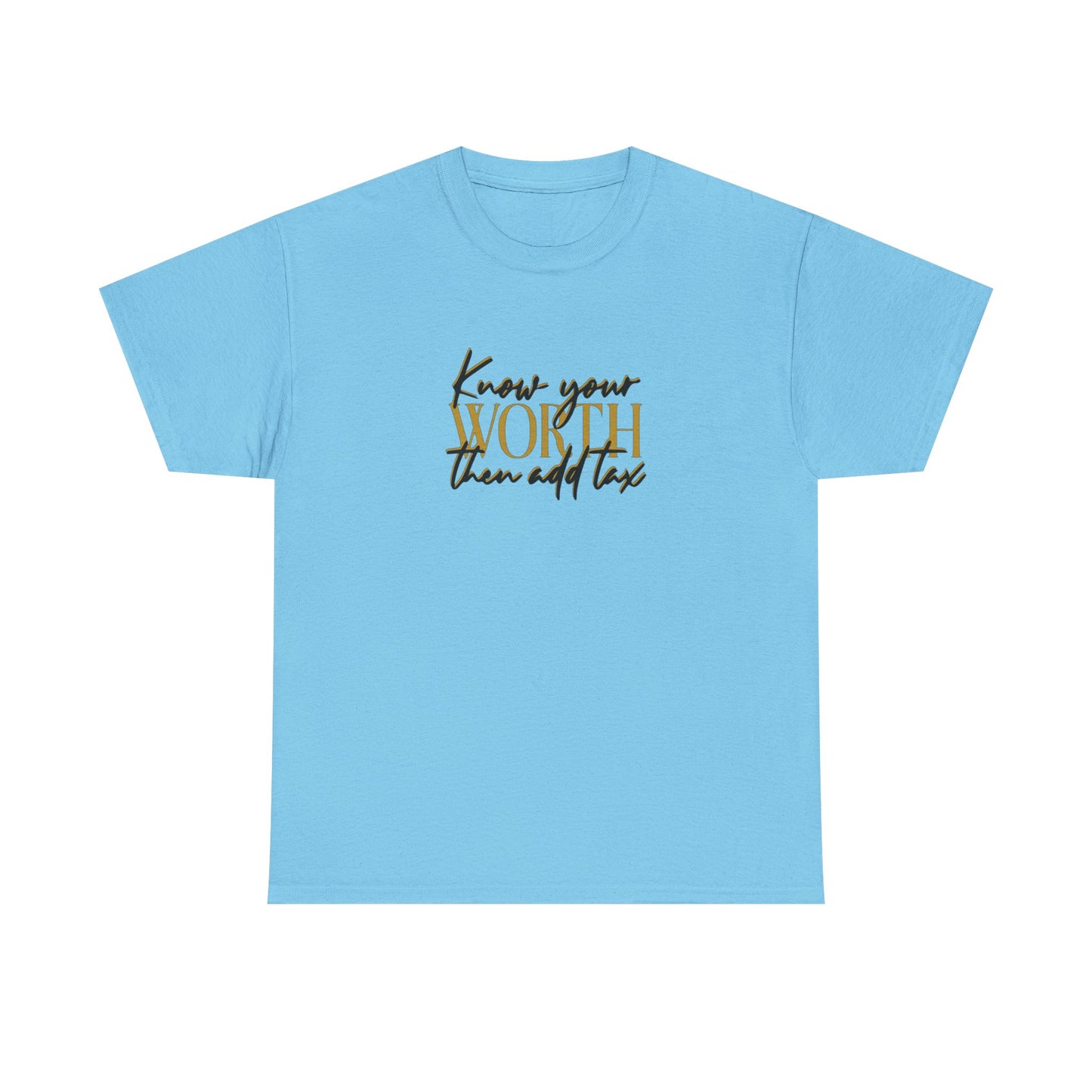 Inspirational Unisex Heavy Cotton Tee - 'Know Your Worth'