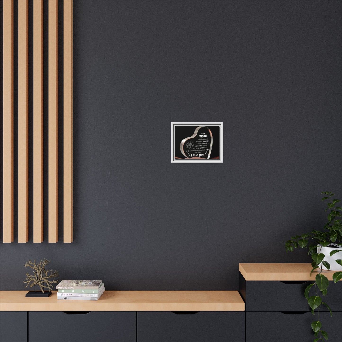 Heartfelt Mom Tribute Canvas Art, Framed Wall Decor, Mother's Day Gift, Inspirational Home Decor, Love Quote Wall Art