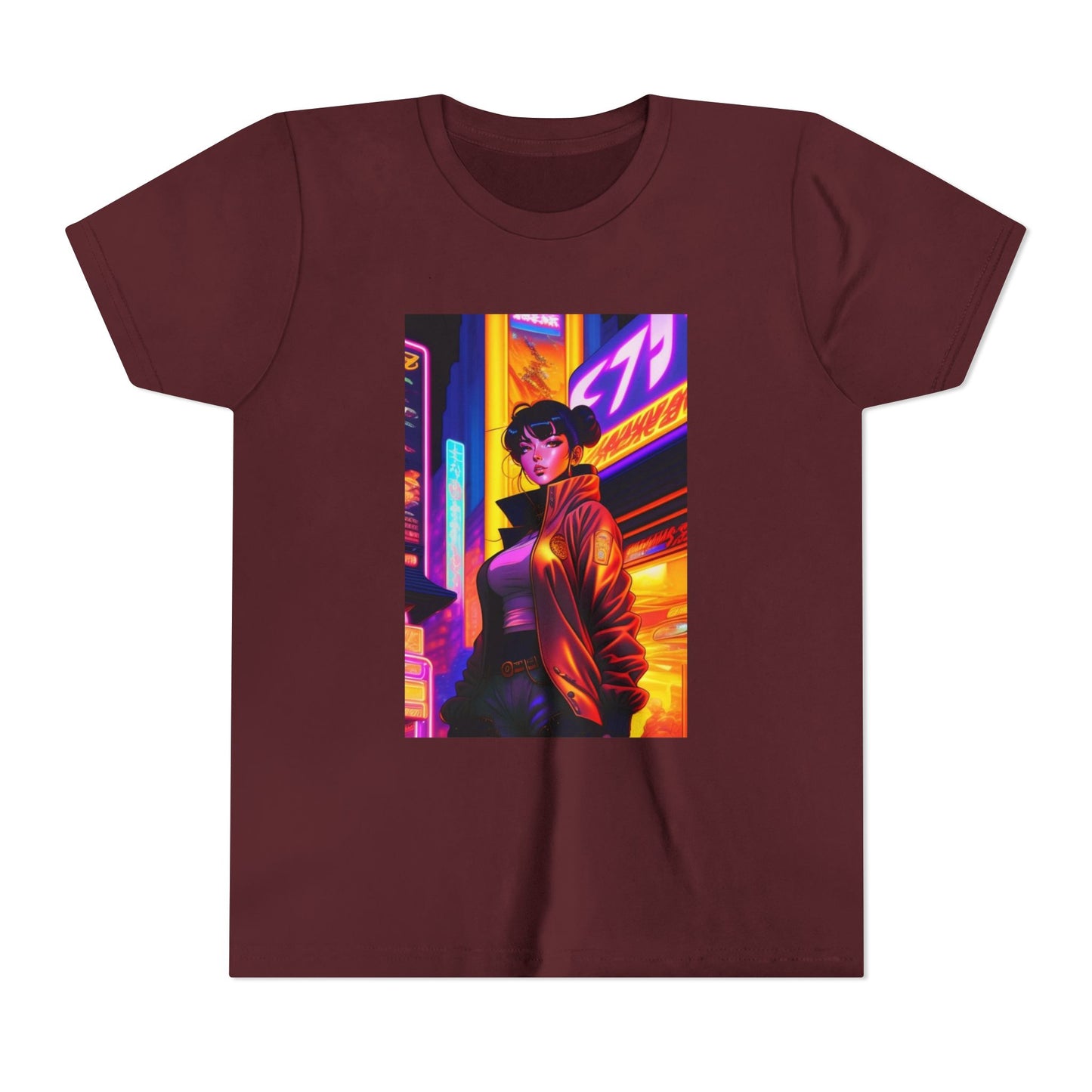 Vibrant Youth Short Sleeve Tee with Urban Aesthetic - Trendy, Casual, Gifts for Kids, Streetwear, Birthday, Summer Style