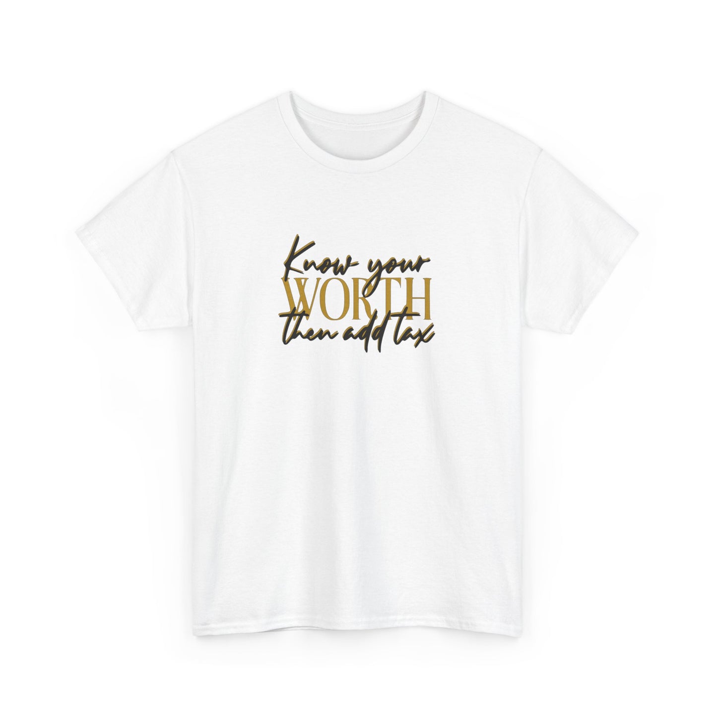 Inspirational Unisex Heavy Cotton Tee - 'Know Your Worth'