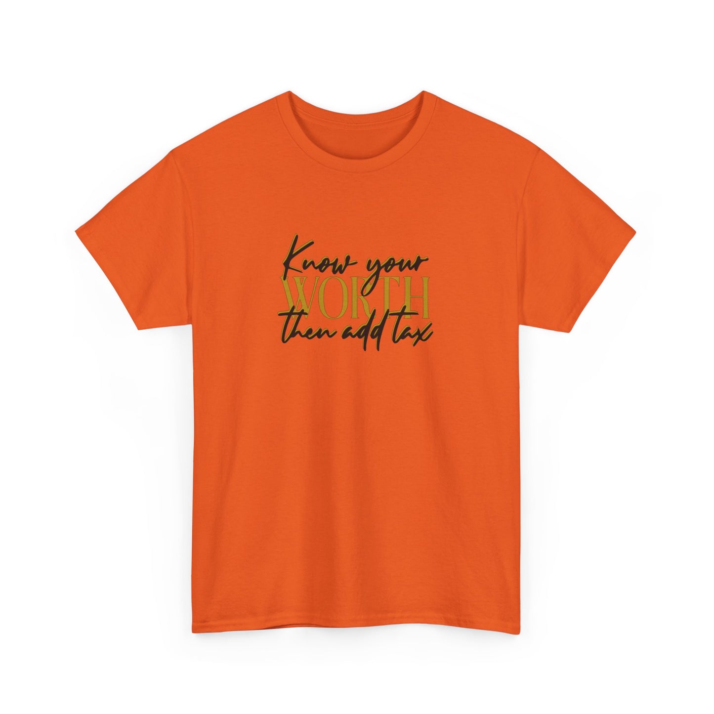 Inspirational Unisex Heavy Cotton Tee - 'Know Your Worth'