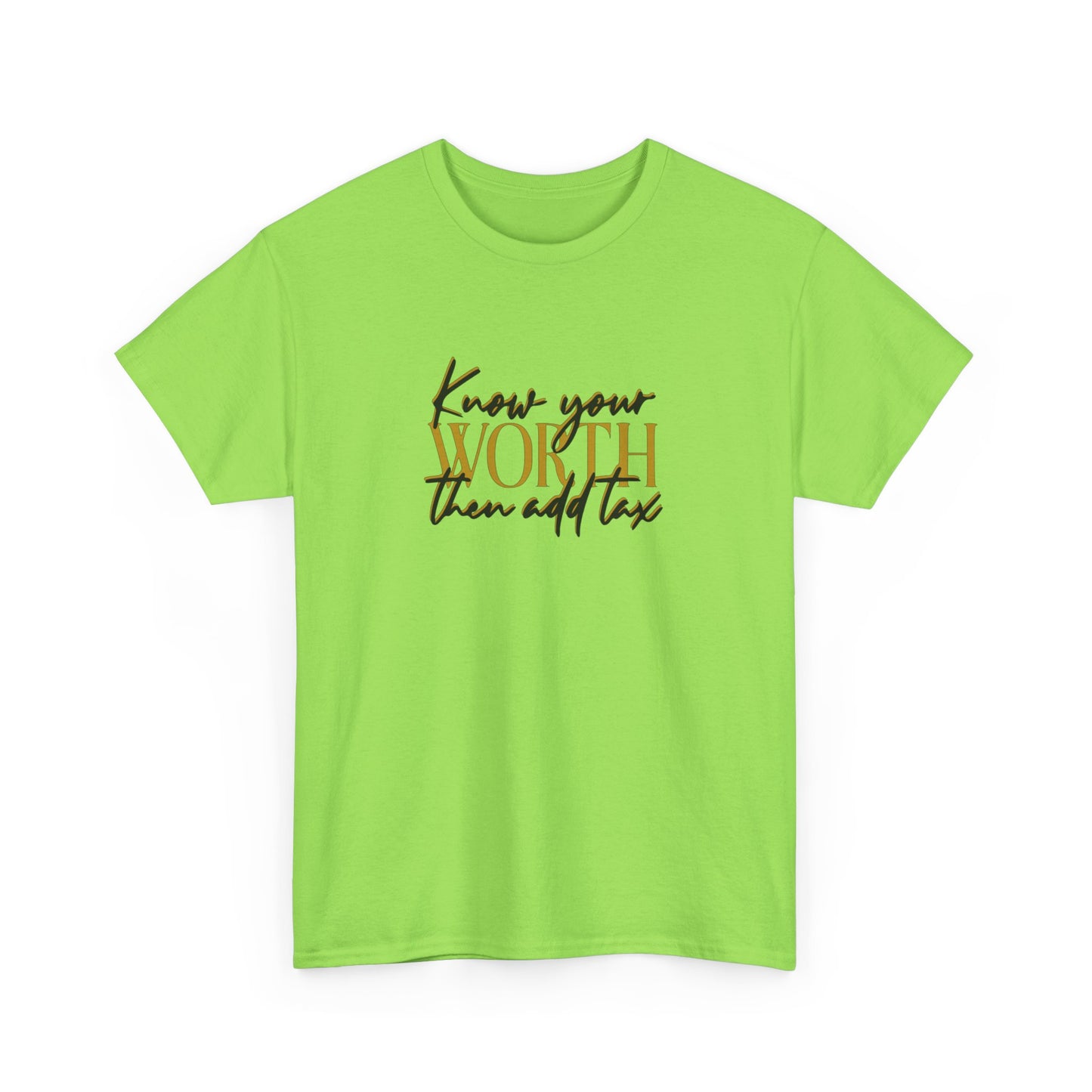 Inspirational Unisex Heavy Cotton Tee - 'Know Your Worth'