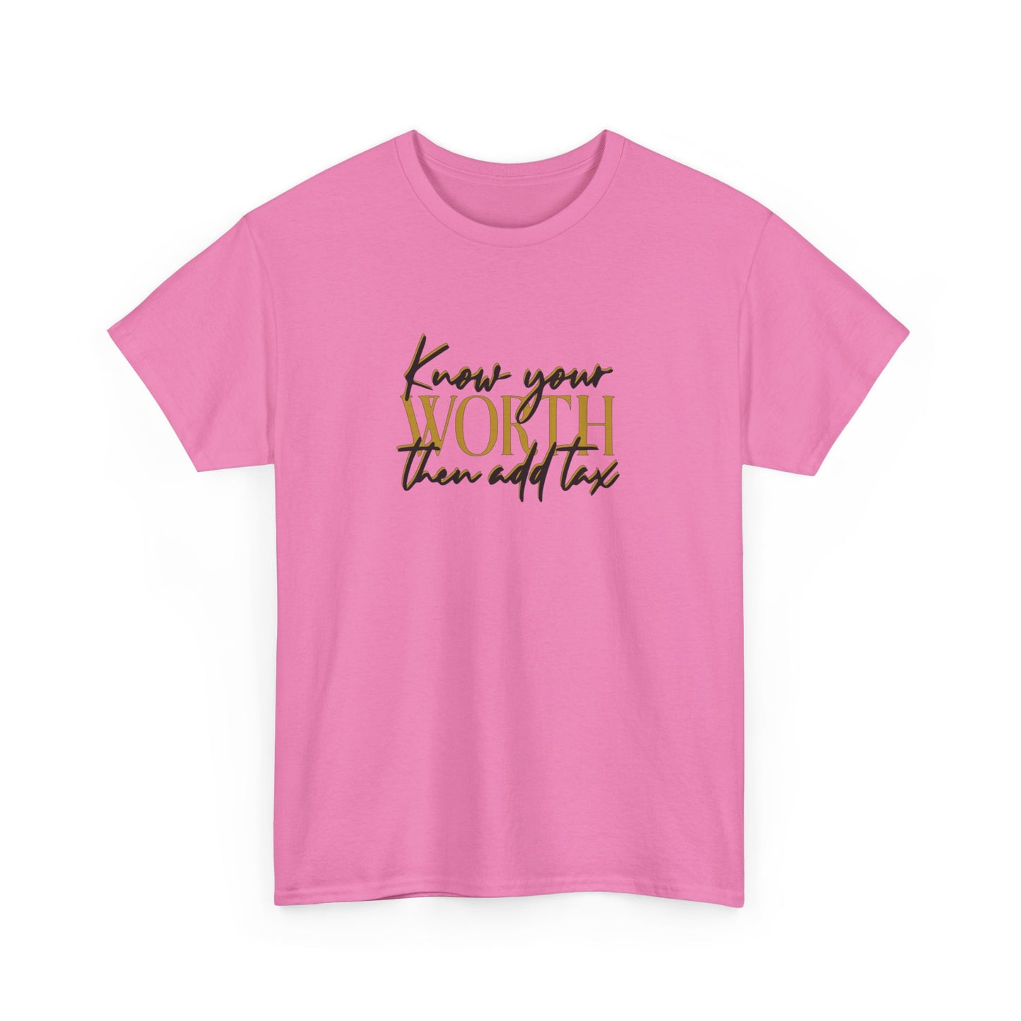 Inspirational Unisex Heavy Cotton Tee - 'Know Your Worth'