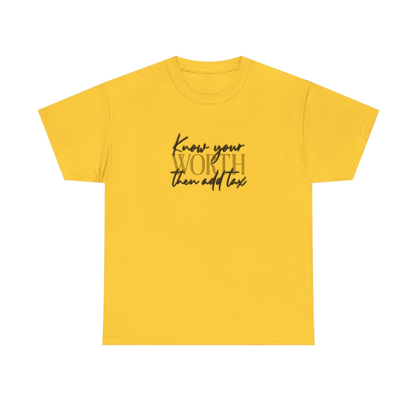 Inspirational Unisex Heavy Cotton Tee - 'Know Your Worth'