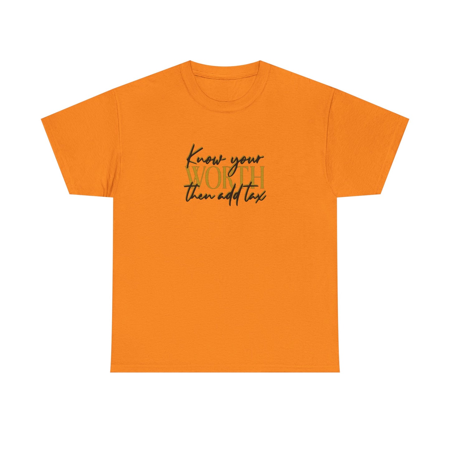 Inspirational Unisex Heavy Cotton Tee - 'Know Your Worth'