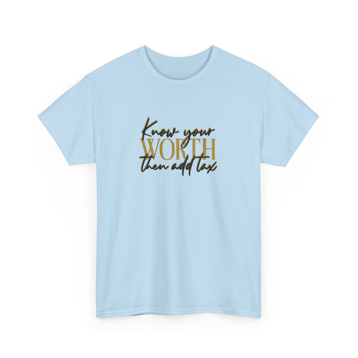 Inspirational Unisex Heavy Cotton Tee - 'Know Your Worth'
