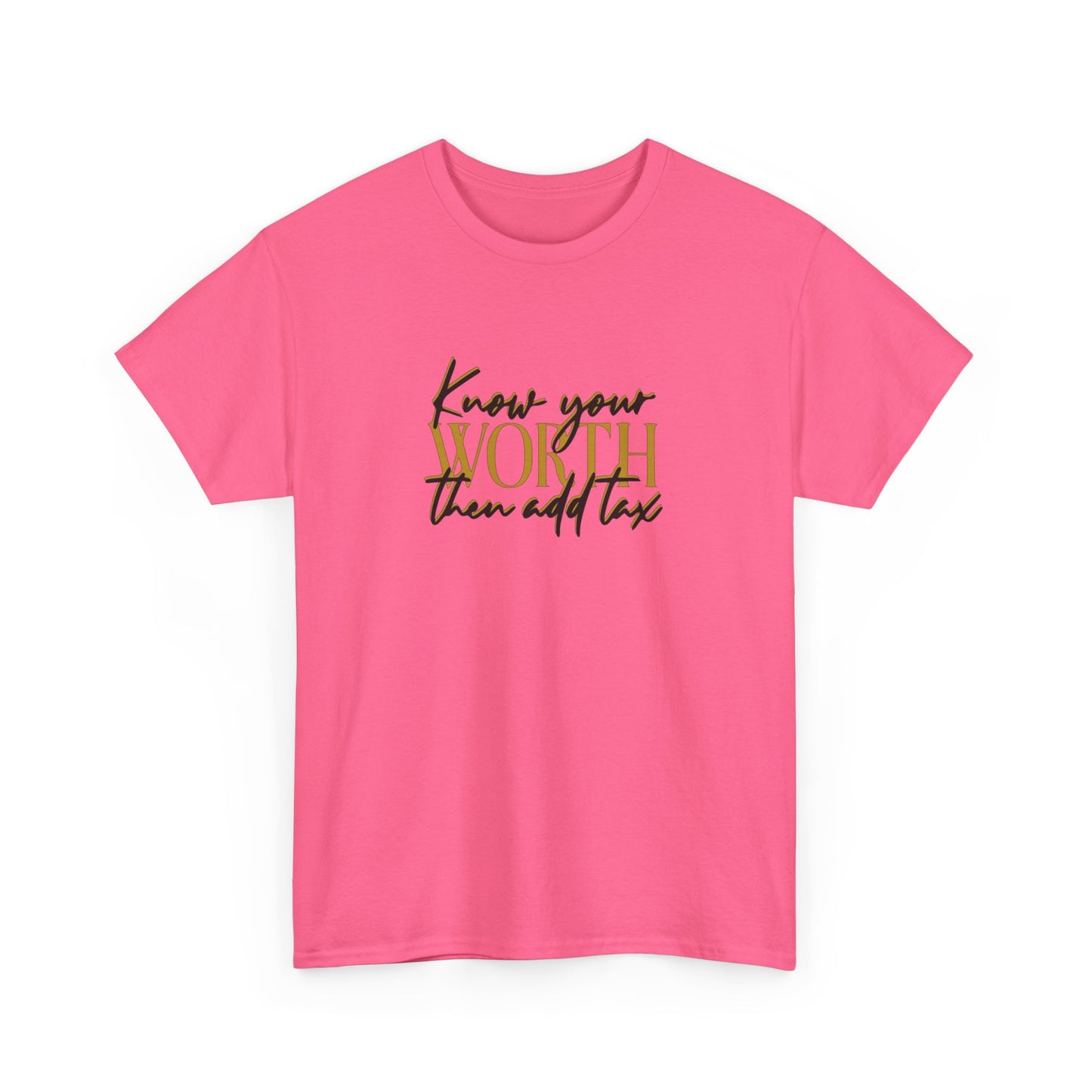 Inspirational Unisex Heavy Cotton Tee - 'Know Your Worth'