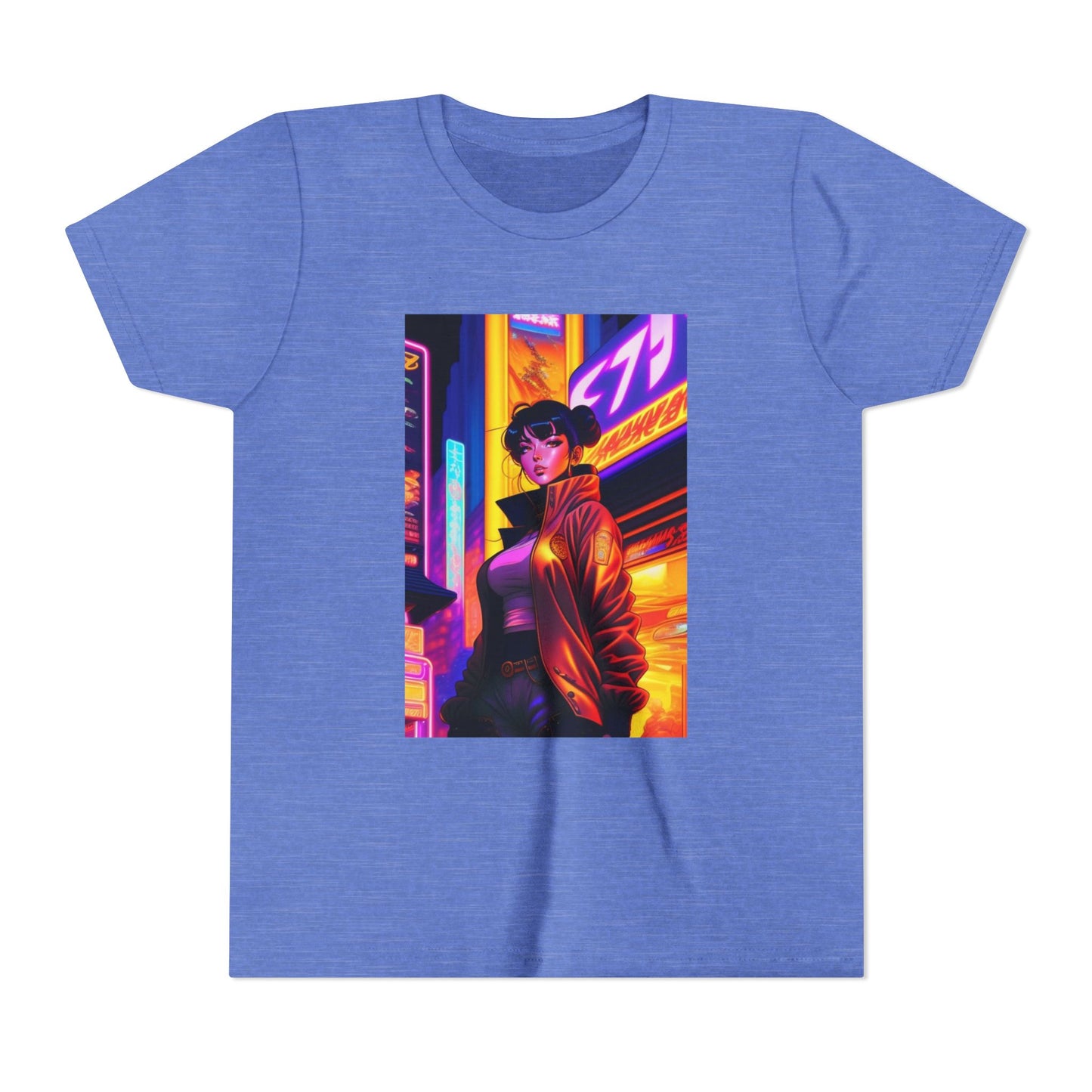 Vibrant Youth Short Sleeve Tee with Urban Aesthetic - Trendy, Casual, Gifts for Kids, Streetwear, Birthday, Summer Style