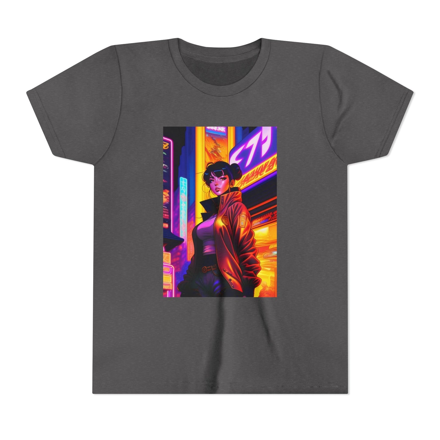 Vibrant Youth Short Sleeve Tee with Urban Aesthetic - Trendy, Casual, Gifts for Kids, Streetwear, Birthday, Summer Style
