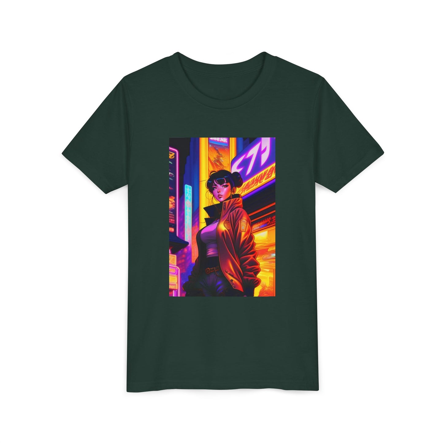 Vibrant Youth Short Sleeve Tee with Urban Aesthetic - Trendy, Casual, Gifts for Kids, Streetwear, Birthday, Summer Style
