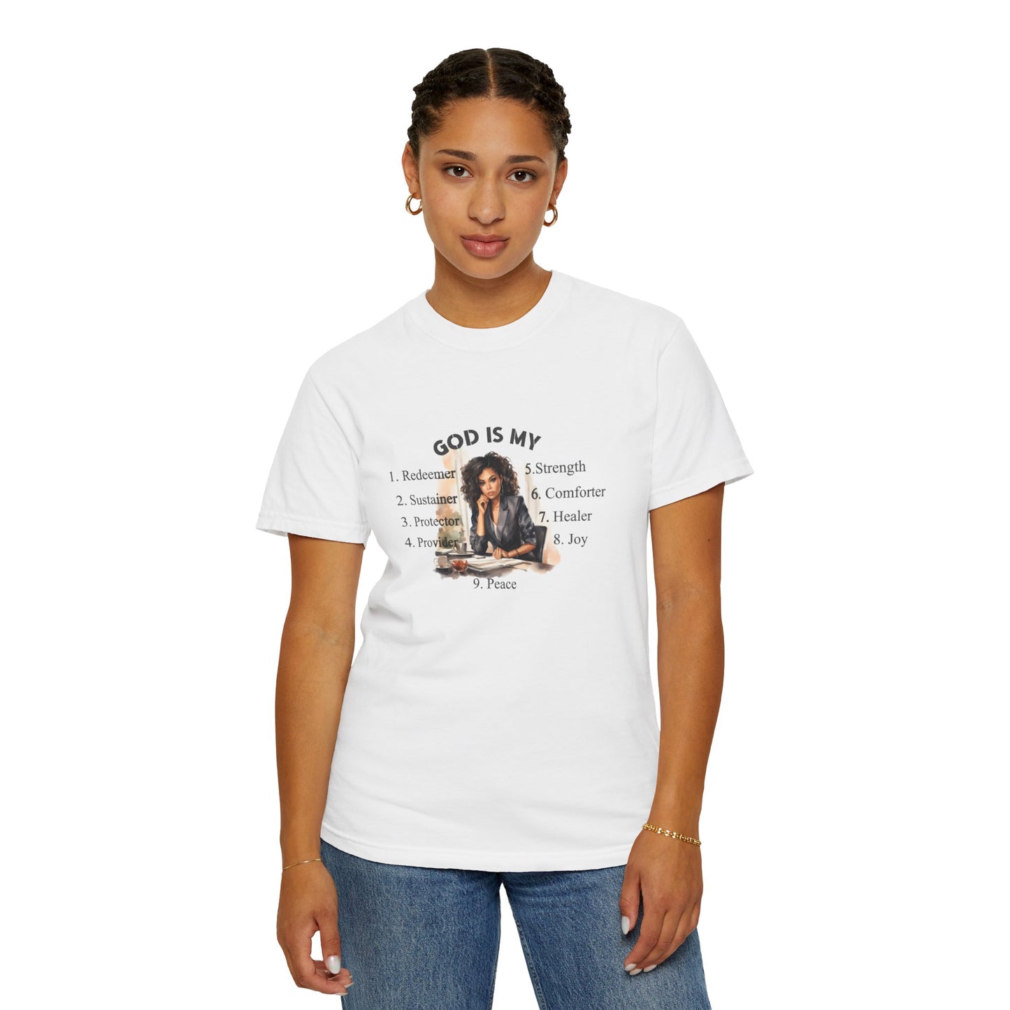 Religious Unisex Garment-Dyed T-shirt - God Is My
