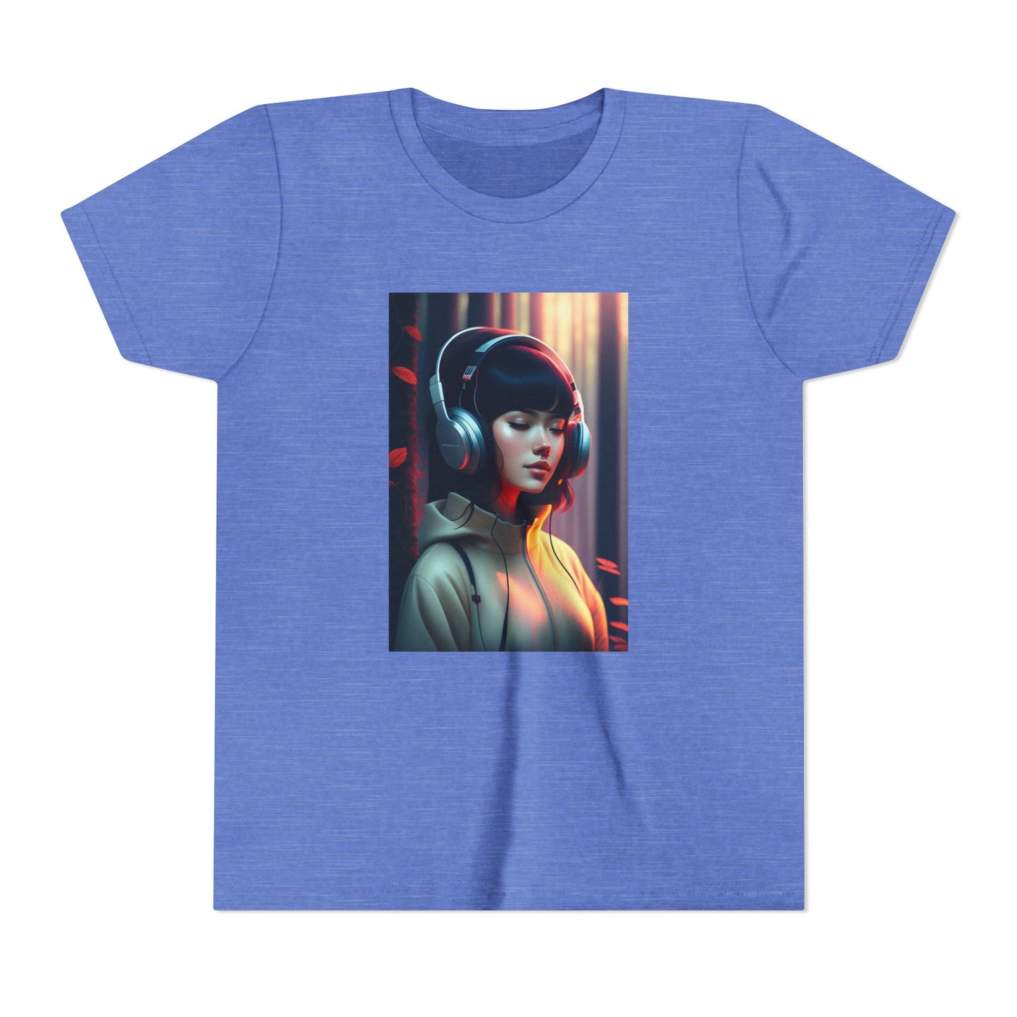 Youth Tee with Headphones Artwork, Trendy Kids Shirt, Perfect Gift for Music Lovers, Fun Apparel for Birthdays, Everyday Wear