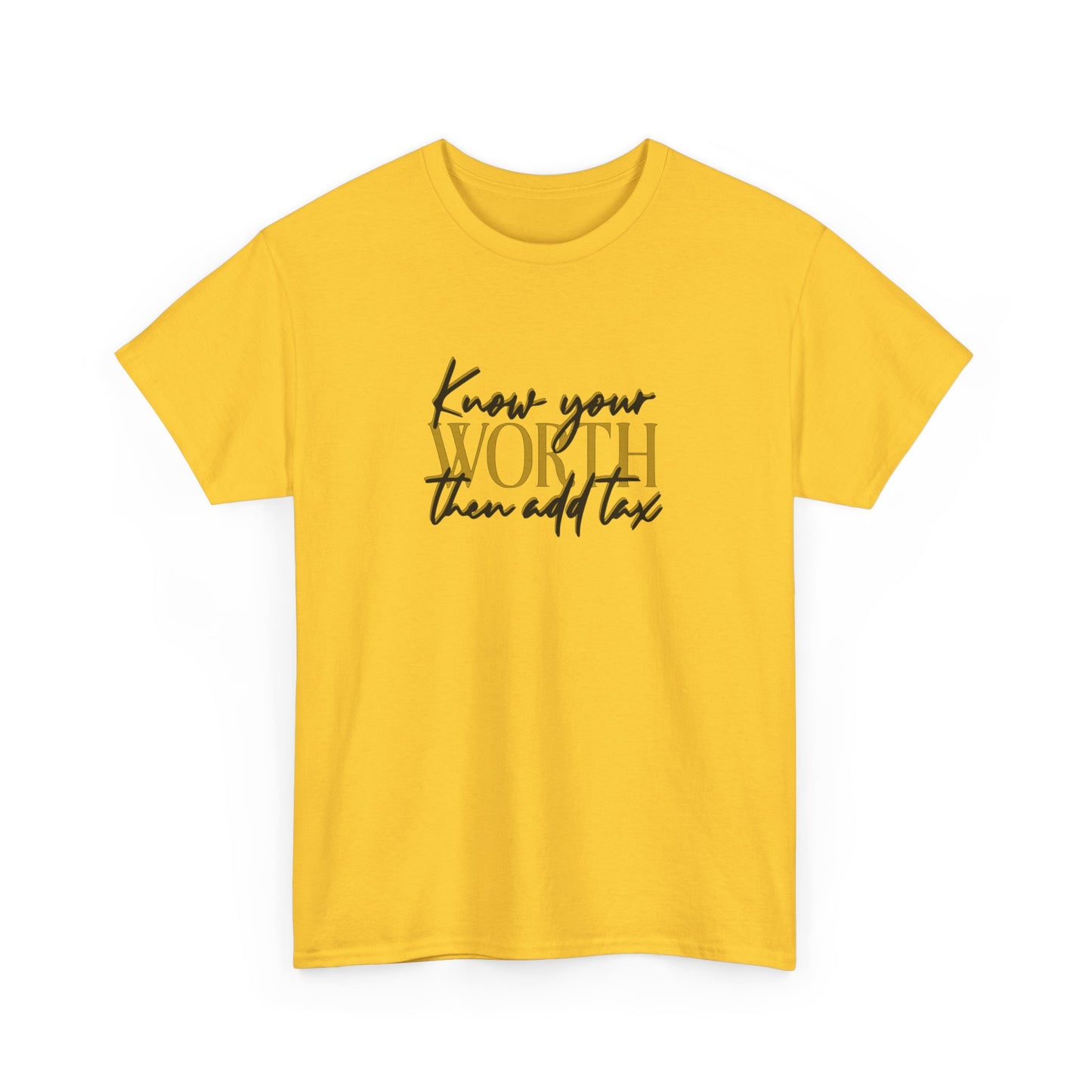 Inspirational Unisex Heavy Cotton Tee - 'Know Your Worth'