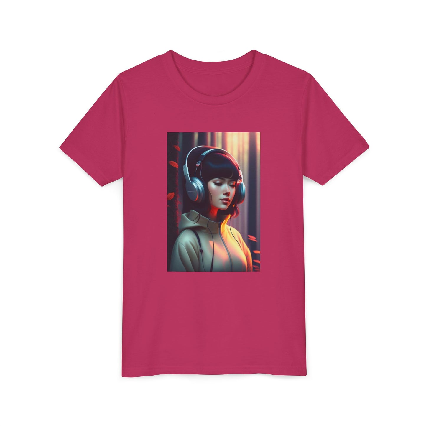 Youth Tee with Headphones Artwork, Trendy Kids Shirt, Perfect Gift for Music Lovers, Fun Apparel for Birthdays, Everyday Wear