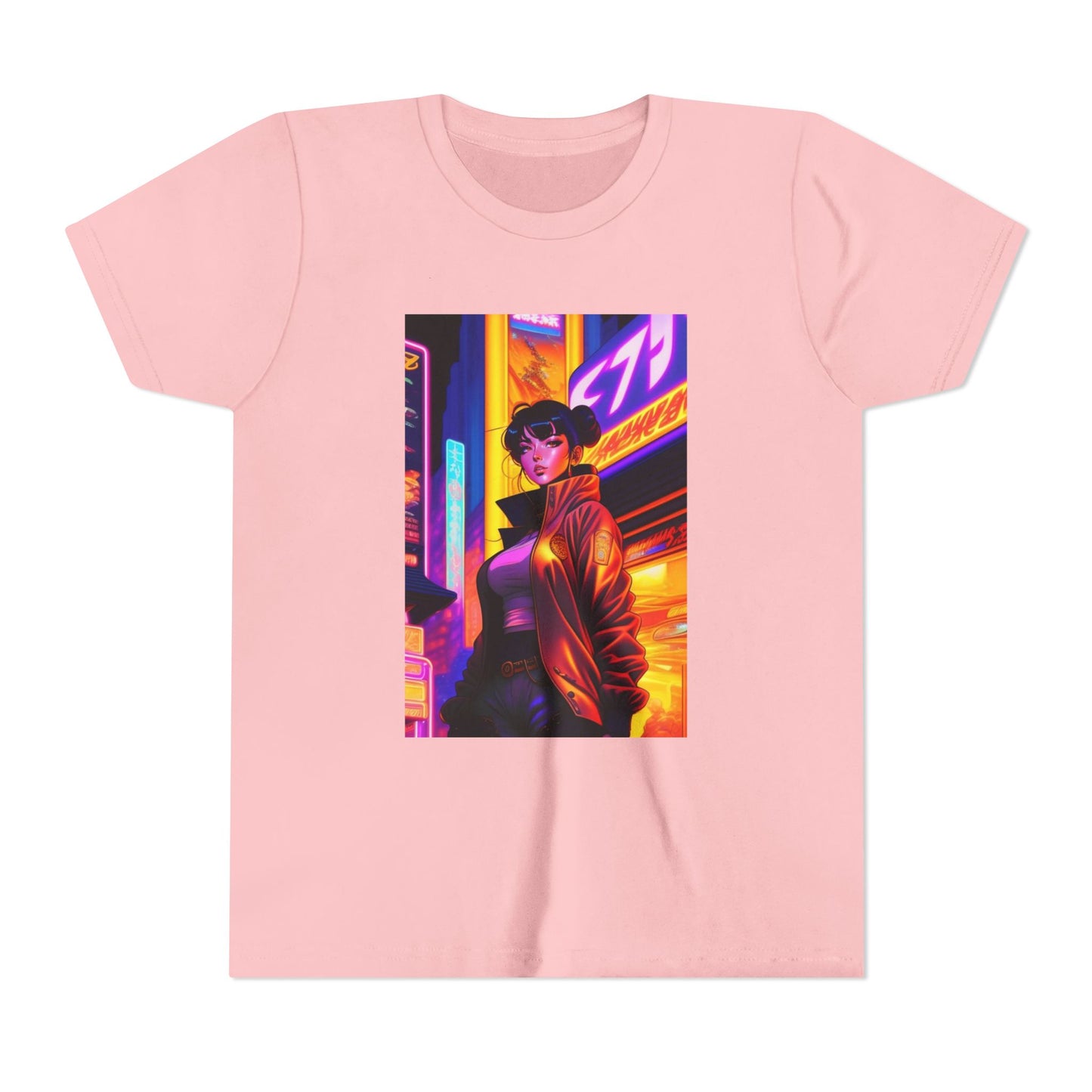 Vibrant Youth Short Sleeve Tee with Urban Aesthetic - Trendy, Casual, Gifts for Kids, Streetwear, Birthday, Summer Style